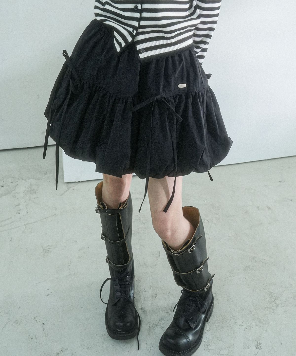 비바셔스(VIVACIOUS) Aria Balloon Ribbon Mini Skirt - 3COL