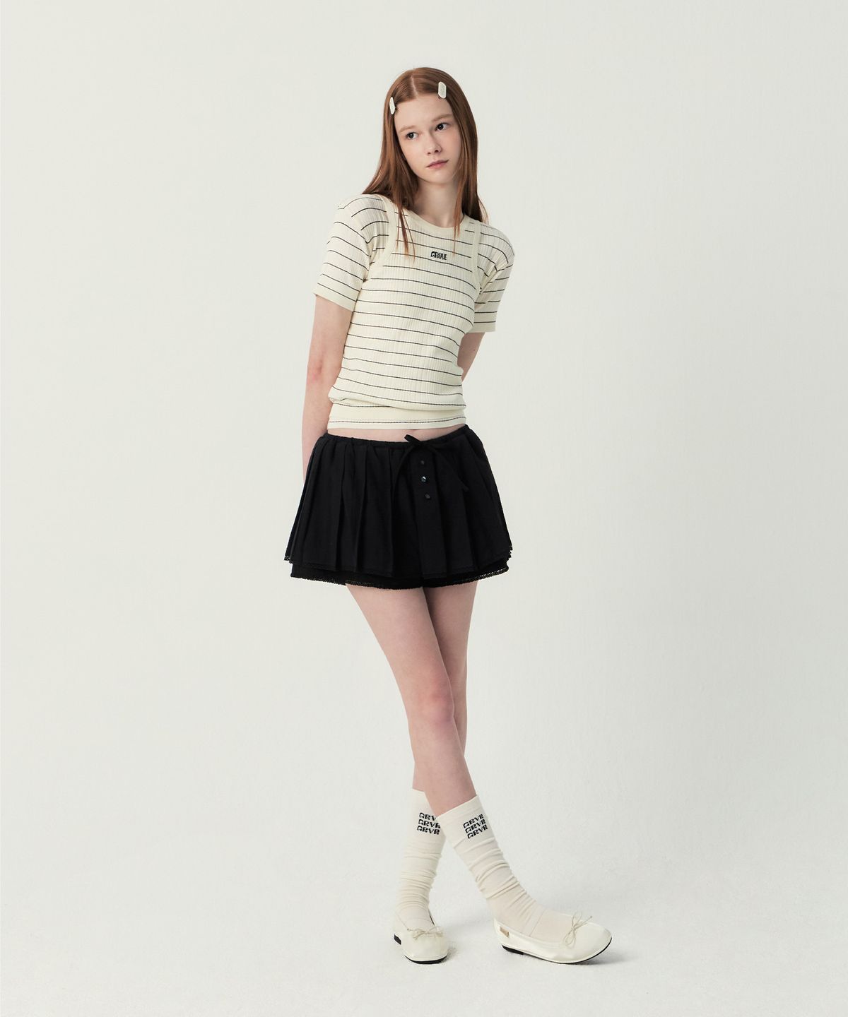 그로브(GROVE) BAILEY HALF SLEEVE KNIT (IVORY)