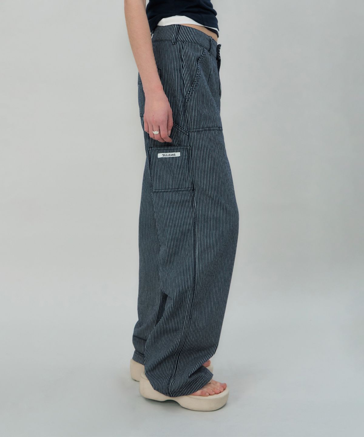 그로브(GROVE) CORA STRIPE WORK PANTS (NAVY)