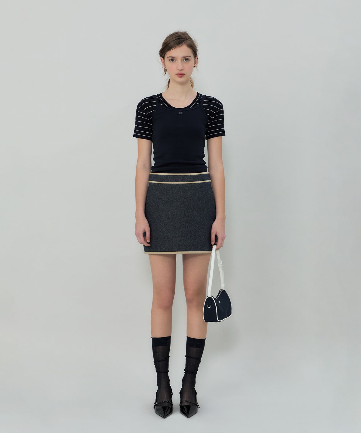 그로브(GROVE) CLEO SKIRT (DEEP BLUE)