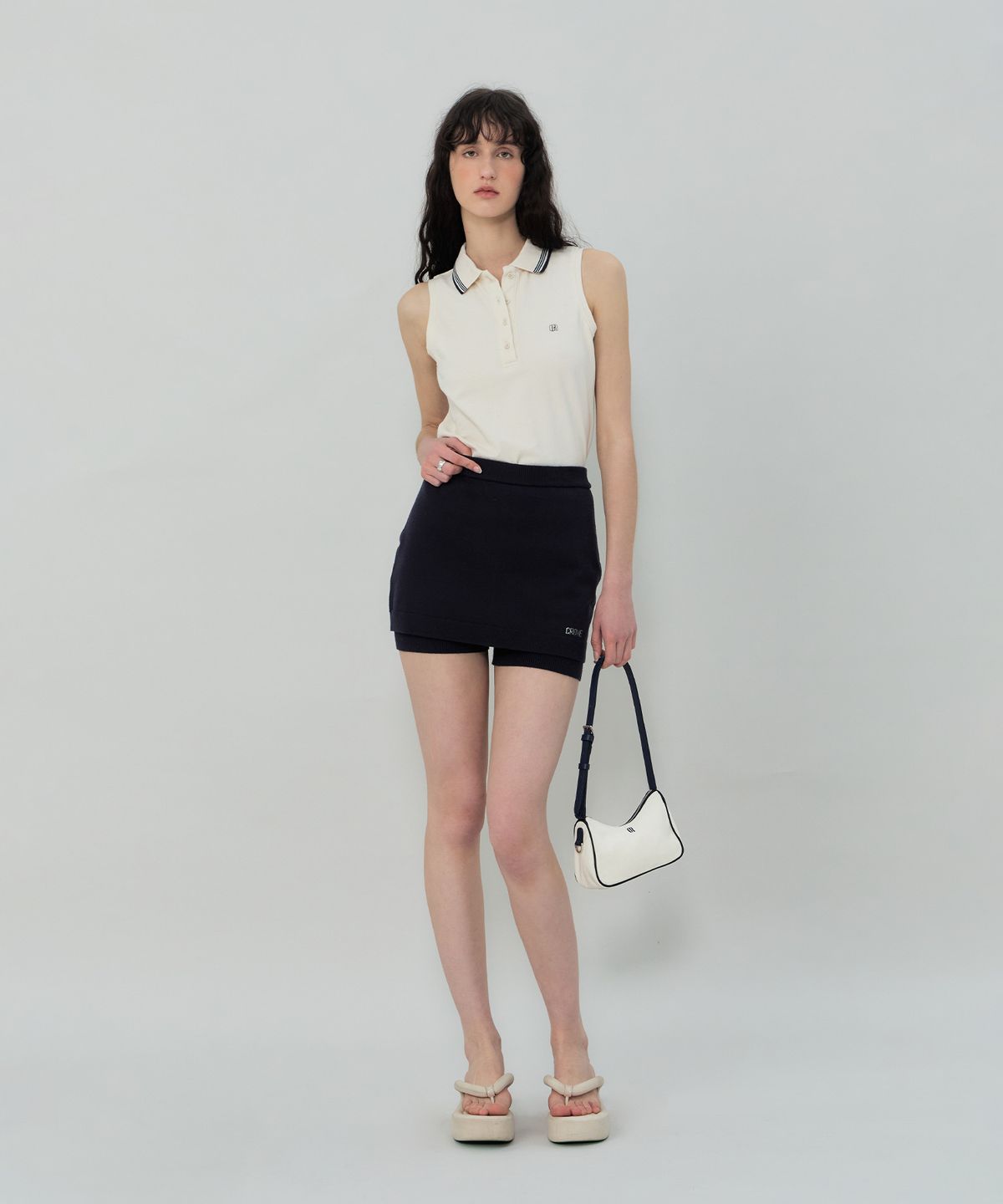 그로브(GROVE) REMY KNIT SKIRT (NAVY)