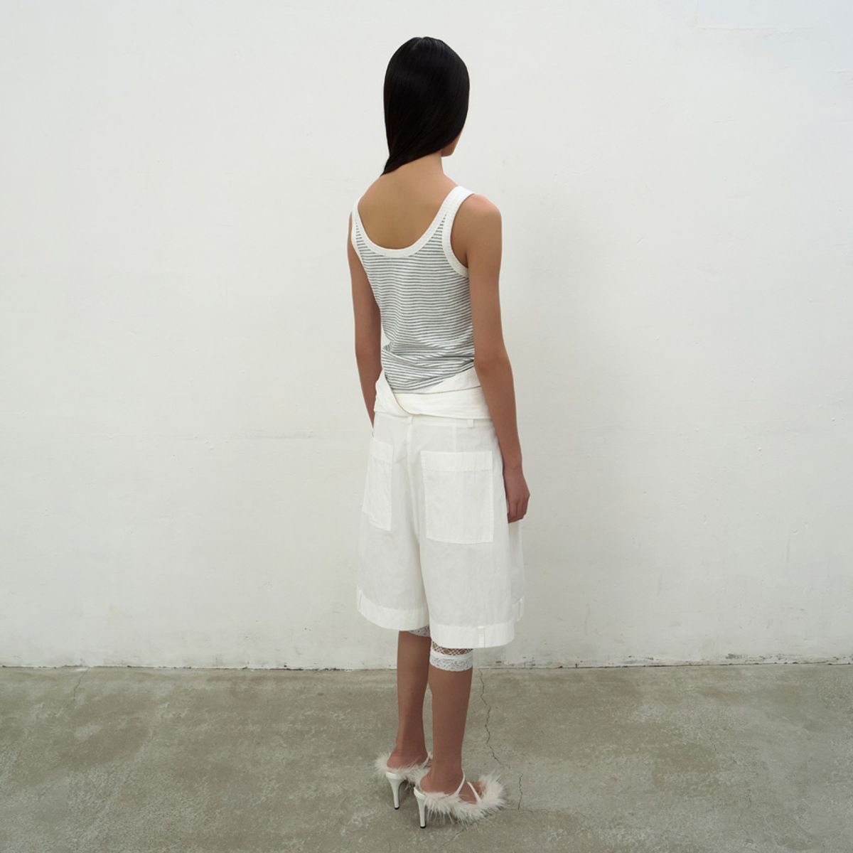 엘씨디씨티엠(LCDC™) DRAWSTRING POCKET SHORTS (WHITE)