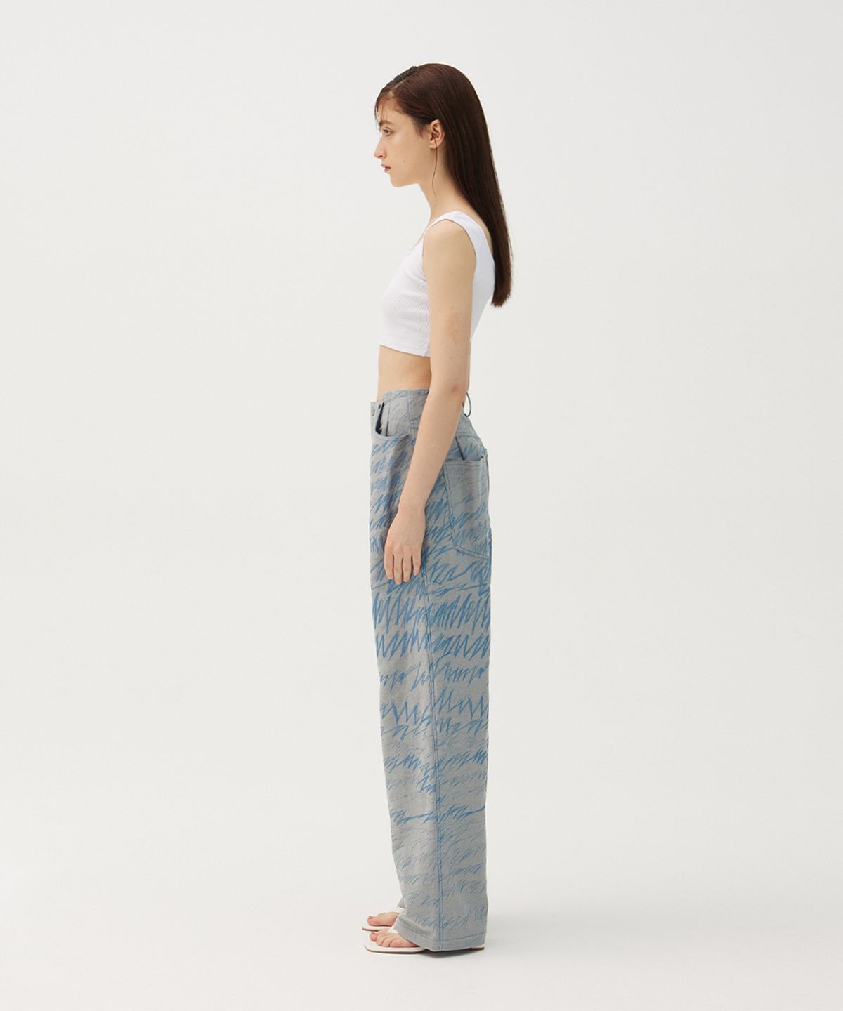 므아므(MMAM) Denim stitch tuck pants