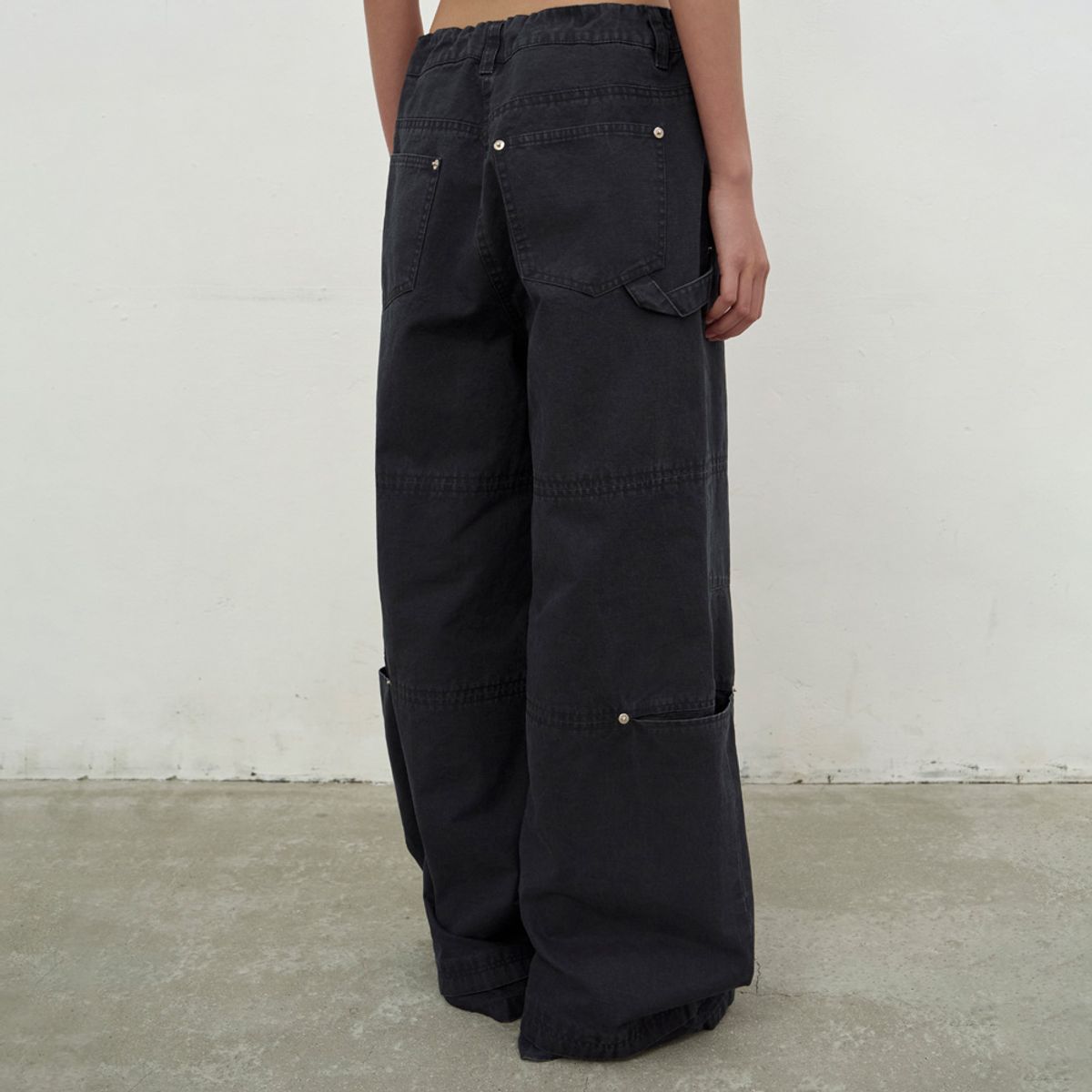 엘씨디씨티엠(LCDC™) WASHED STRING WIDE-LEG TROUSERS (DARK GREY)