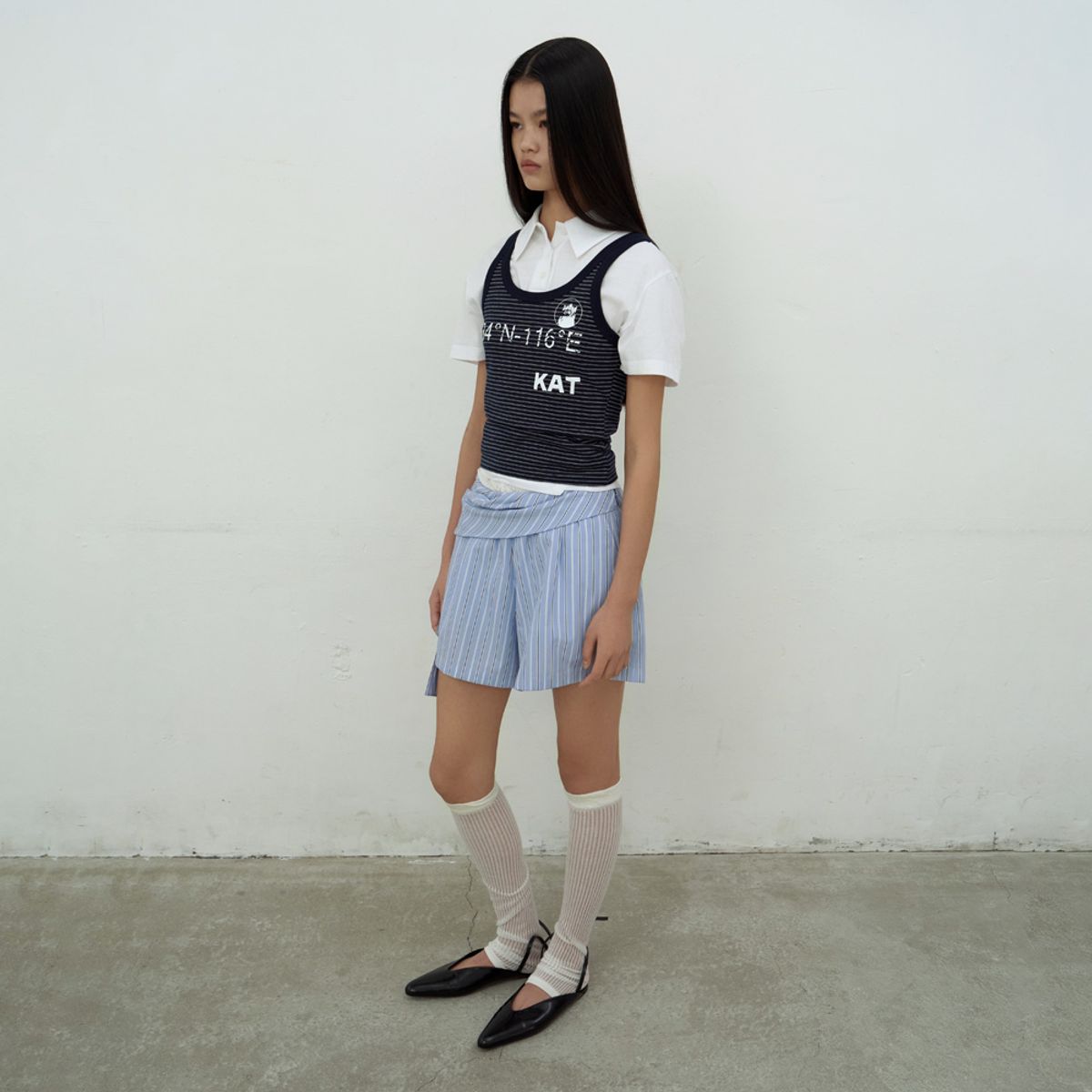 엘씨디씨티엠(LCDC™) KAT PRINT SLIM TANK TOP (NAVY)