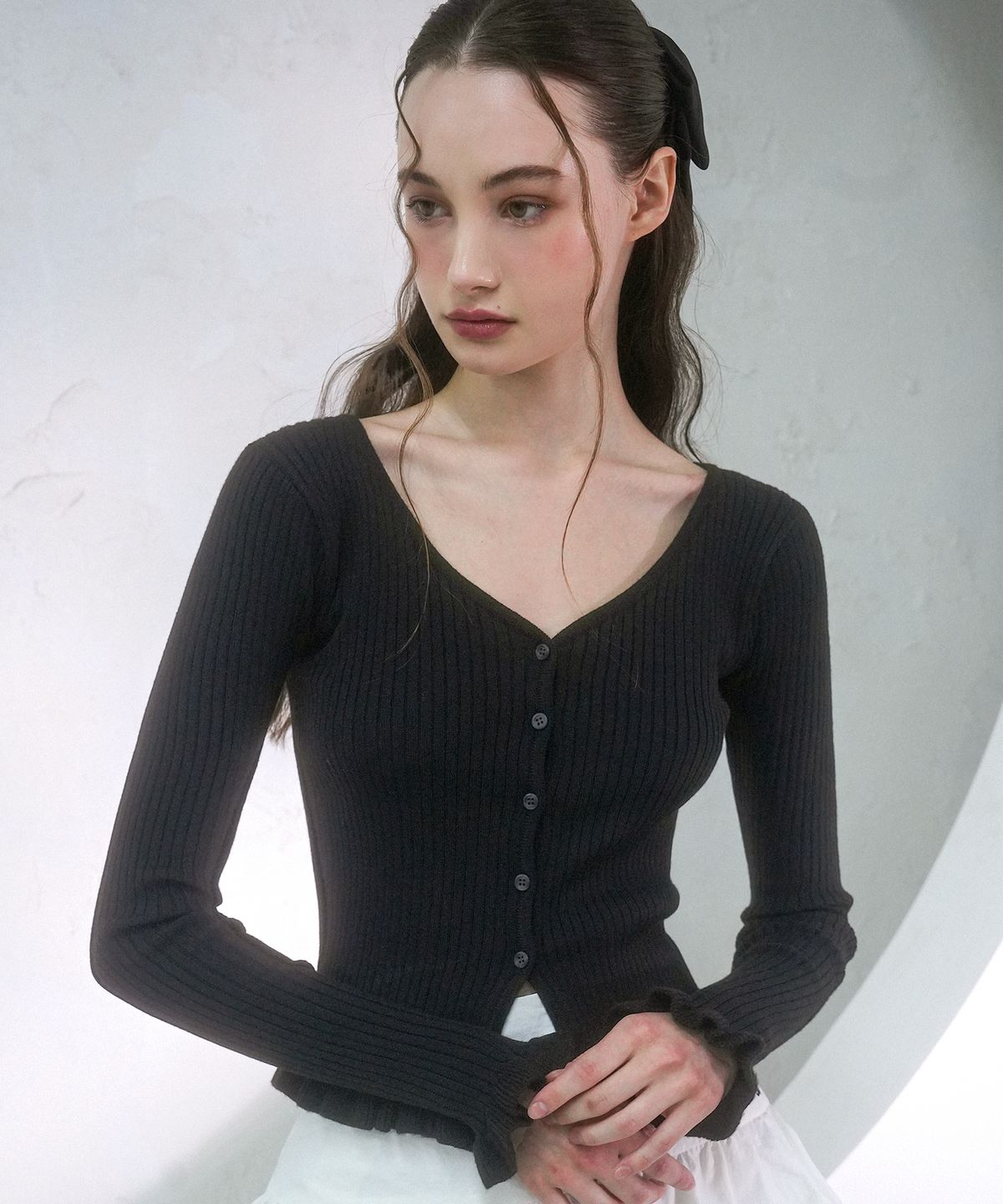 비바셔스(VIVACIOUS) Aube Prill V-neck Cardigan - 5COL