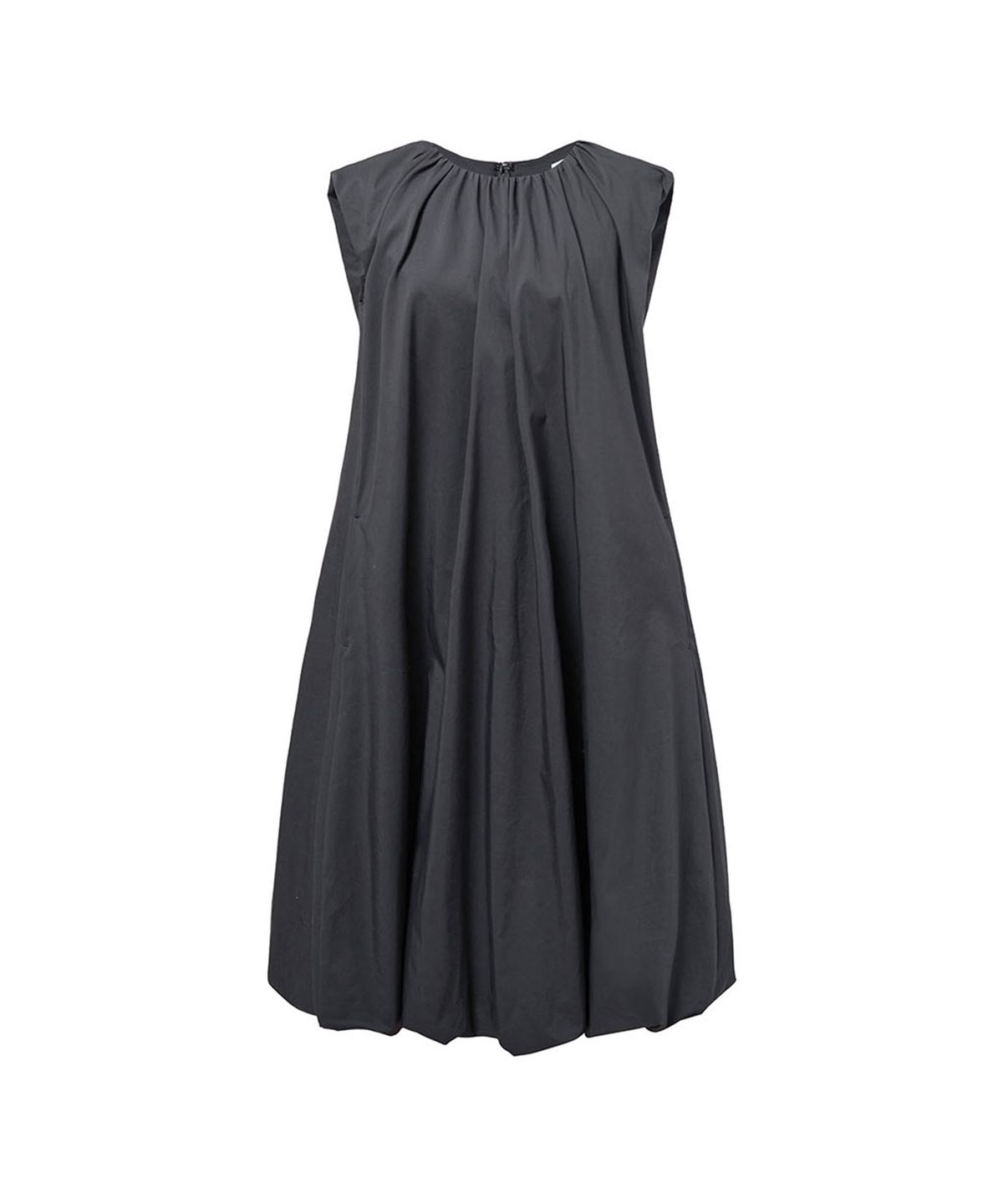 아모멘토(AMOMENTO) COTTON VOLUME SHIRRING DRESS_CHARCOAL