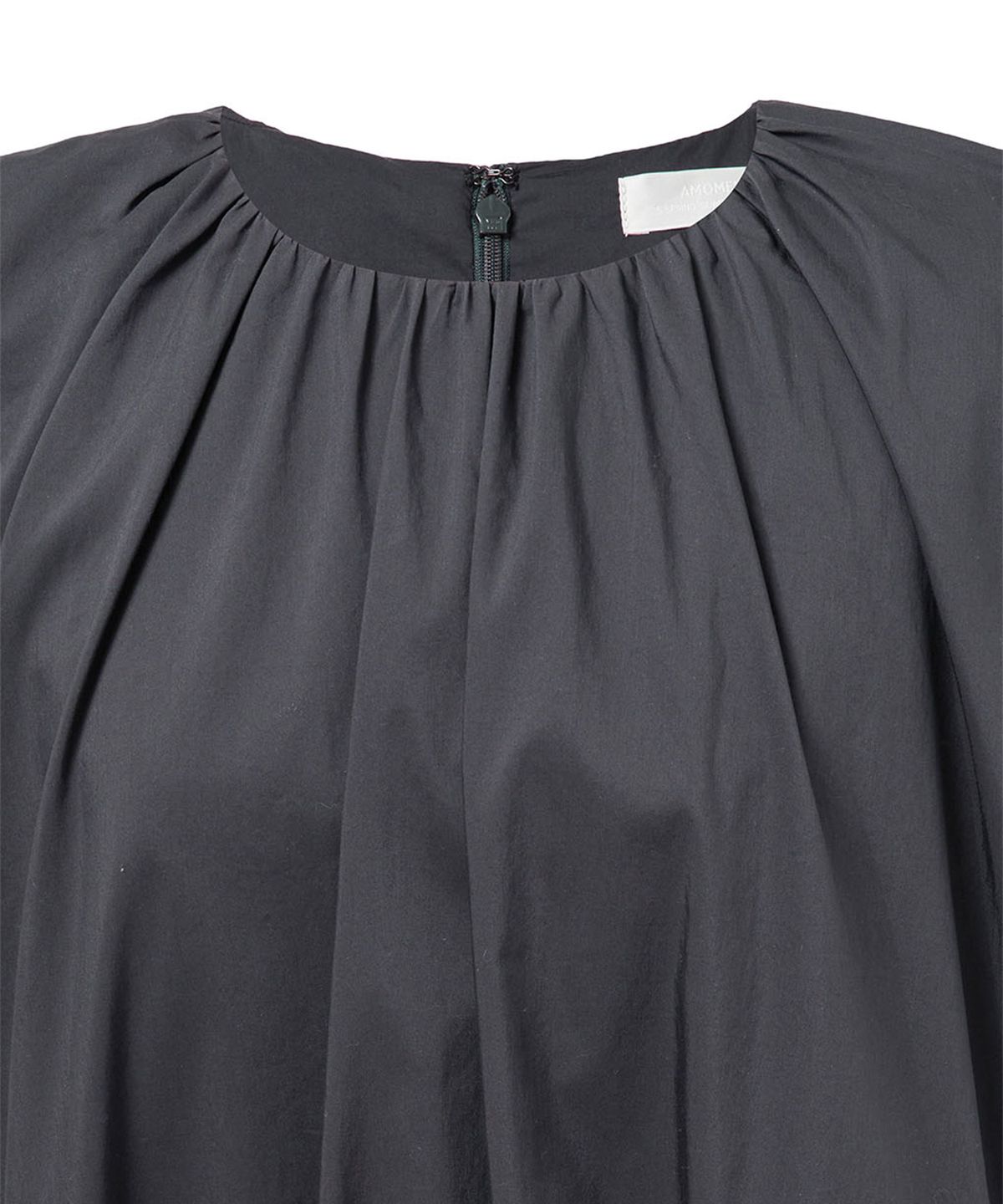 아모멘토(AMOMENTO) COTTON VOLUME SHIRRING DRESS_CHARCOAL