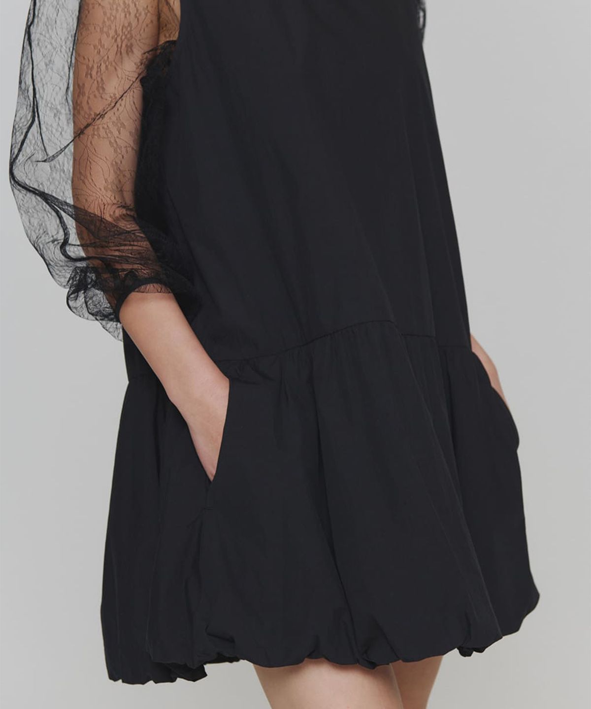 아모멘토(AMOMENTO) VOLUME MINI DRESS_BLACK