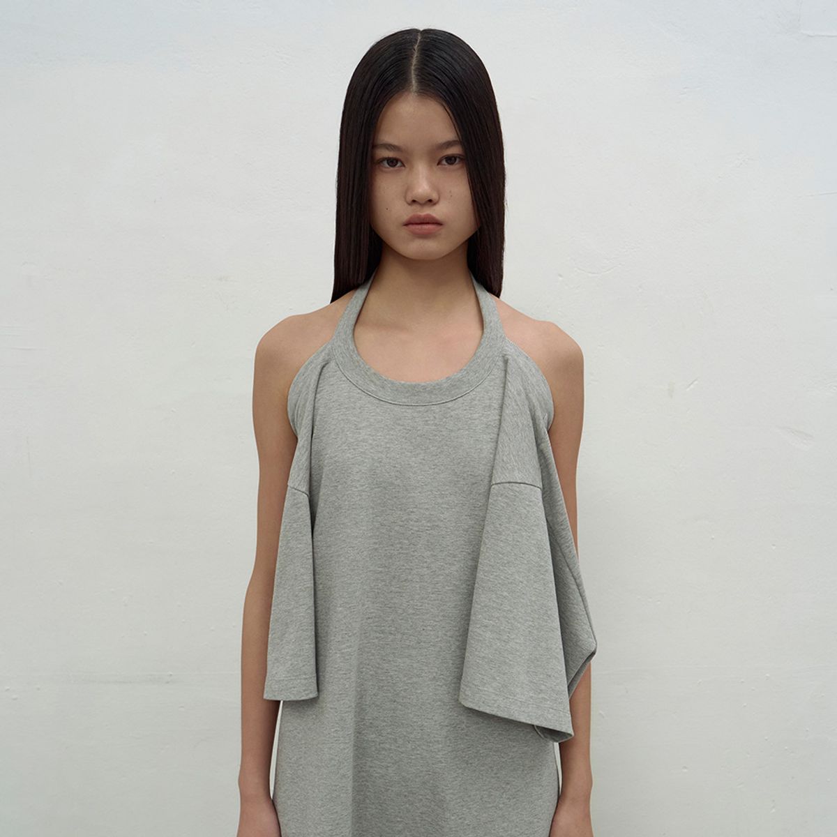 엘씨디씨티엠(LCDC™) HALTERNECK OVERSIZED T-SHIRT (MELANGE GREY)