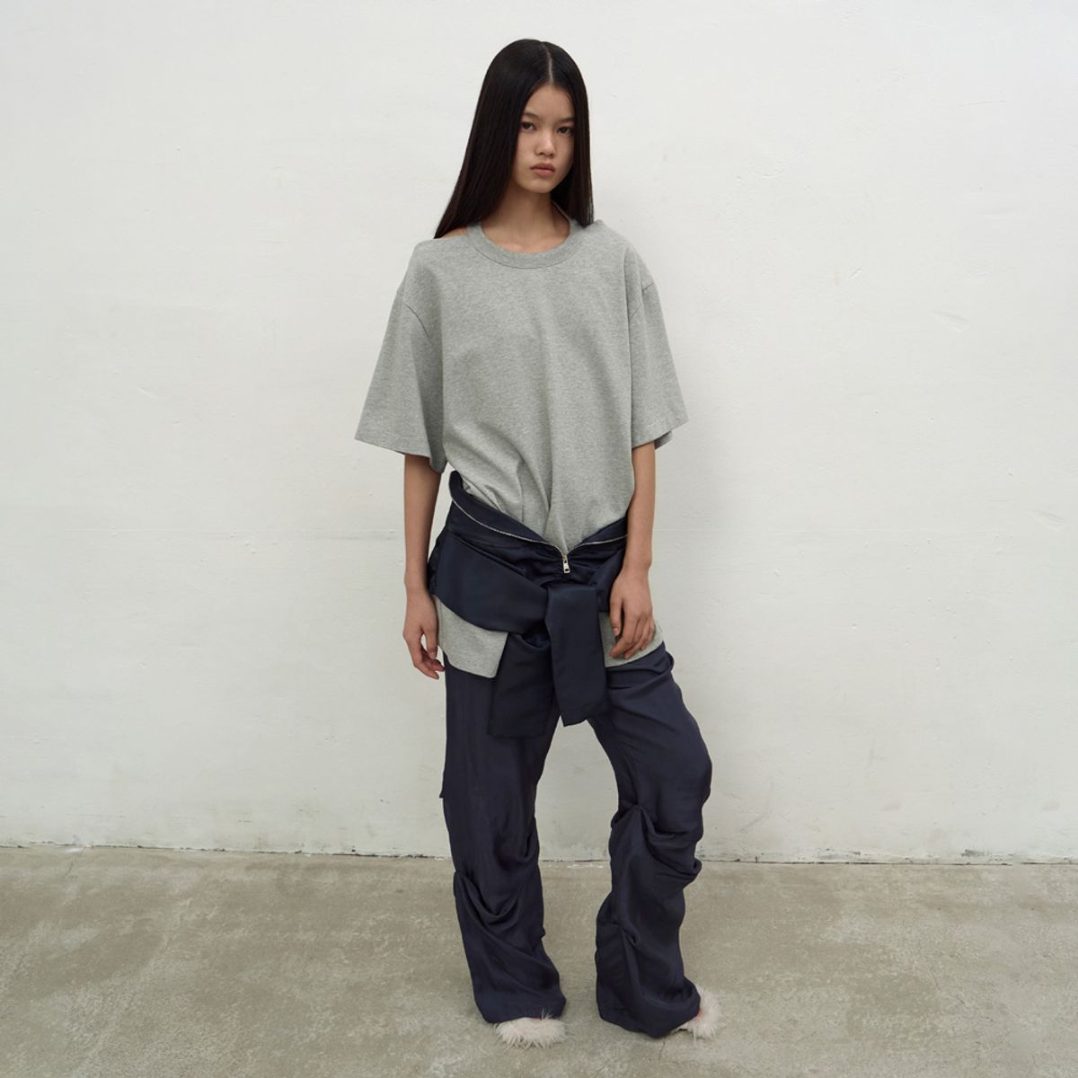 엘씨디씨티엠(LCDC™) HALTERNECK OVERSIZED T-SHIRT (MELANGE GREY)