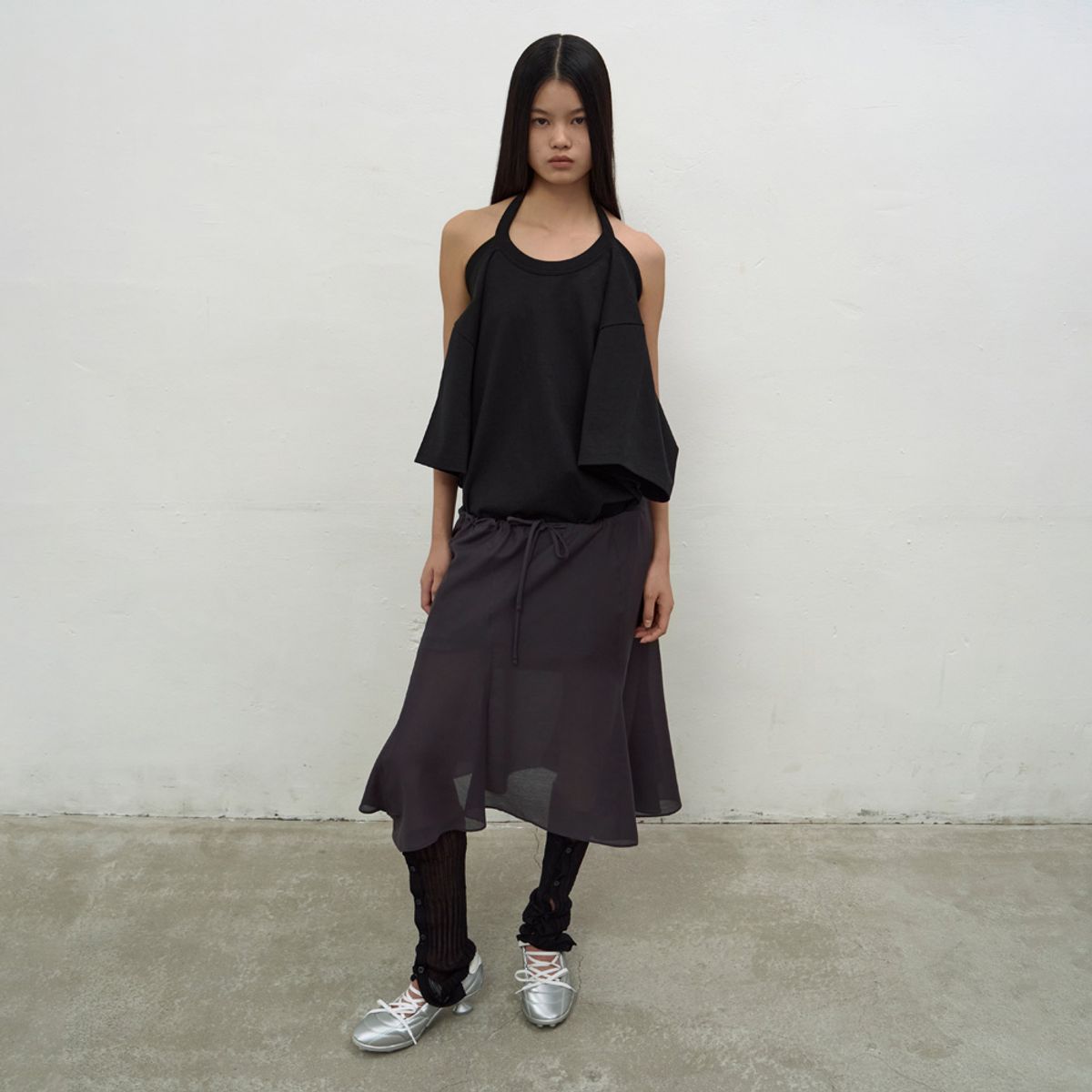 엘씨디씨티엠(LCDC™) HALTERNECK OVERSIZED T-SHIRT (BLACK)