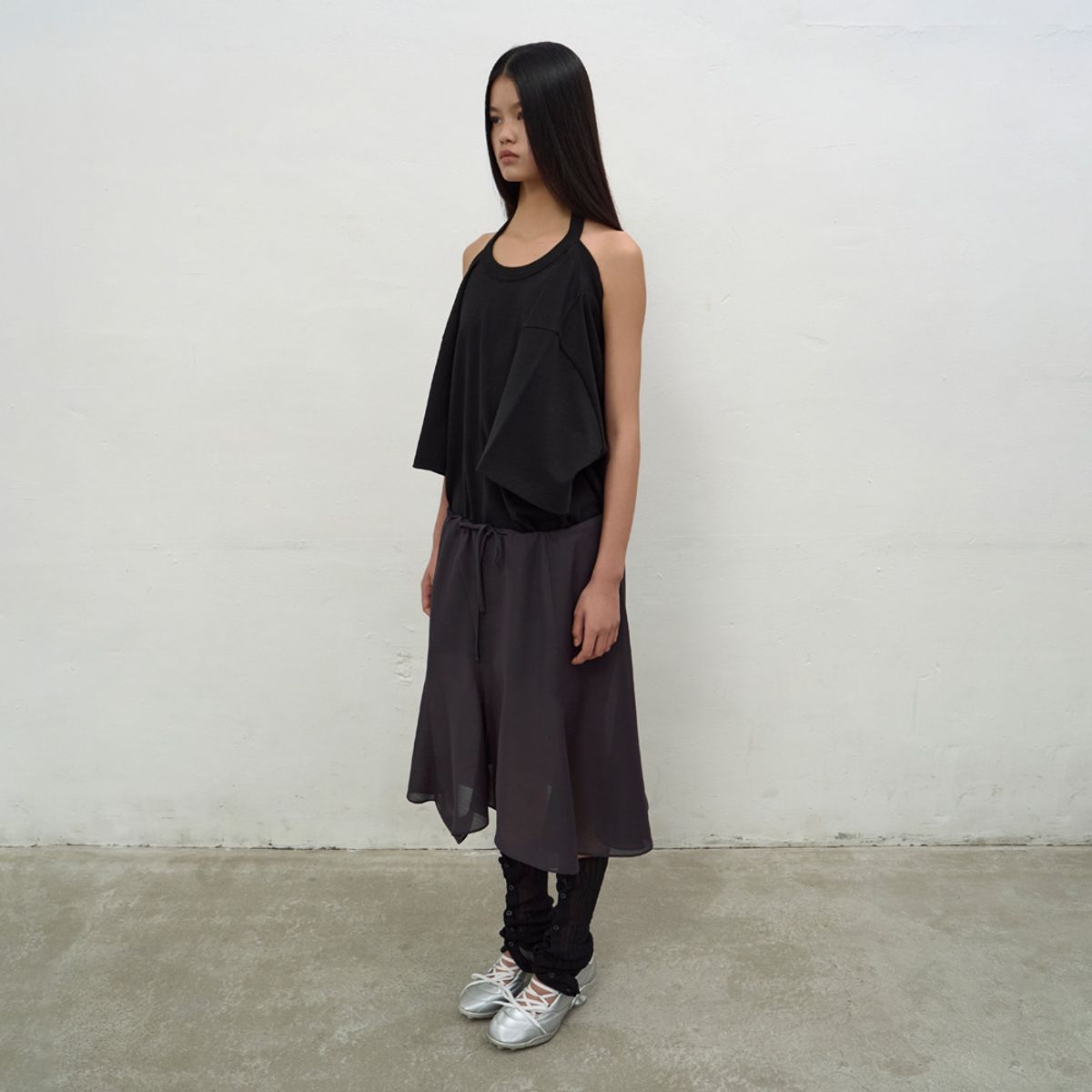 엘씨디씨티엠(LCDC™) HALTERNECK OVERSIZED T-SHIRT (BLACK)