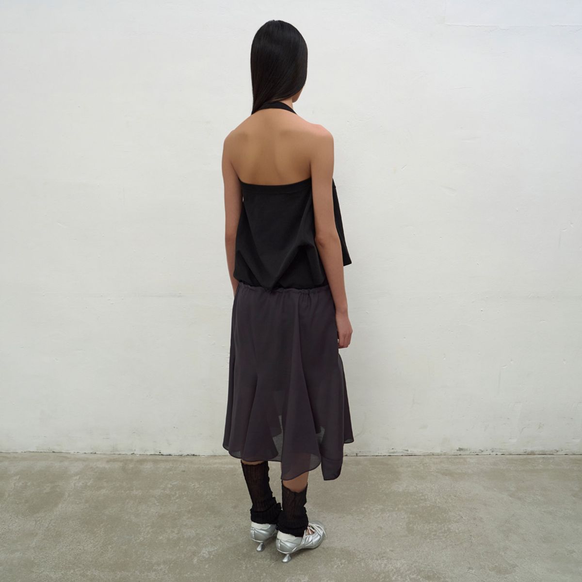 엘씨디씨티엠(LCDC™) HALTERNECK OVERSIZED T-SHIRT (BLACK)