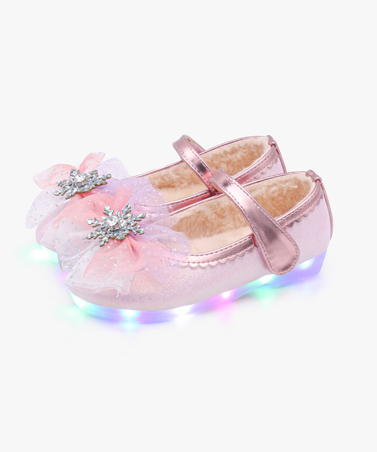 키펀트(KIPHANT) LED 샤이닝 엘사 여아 털 구두