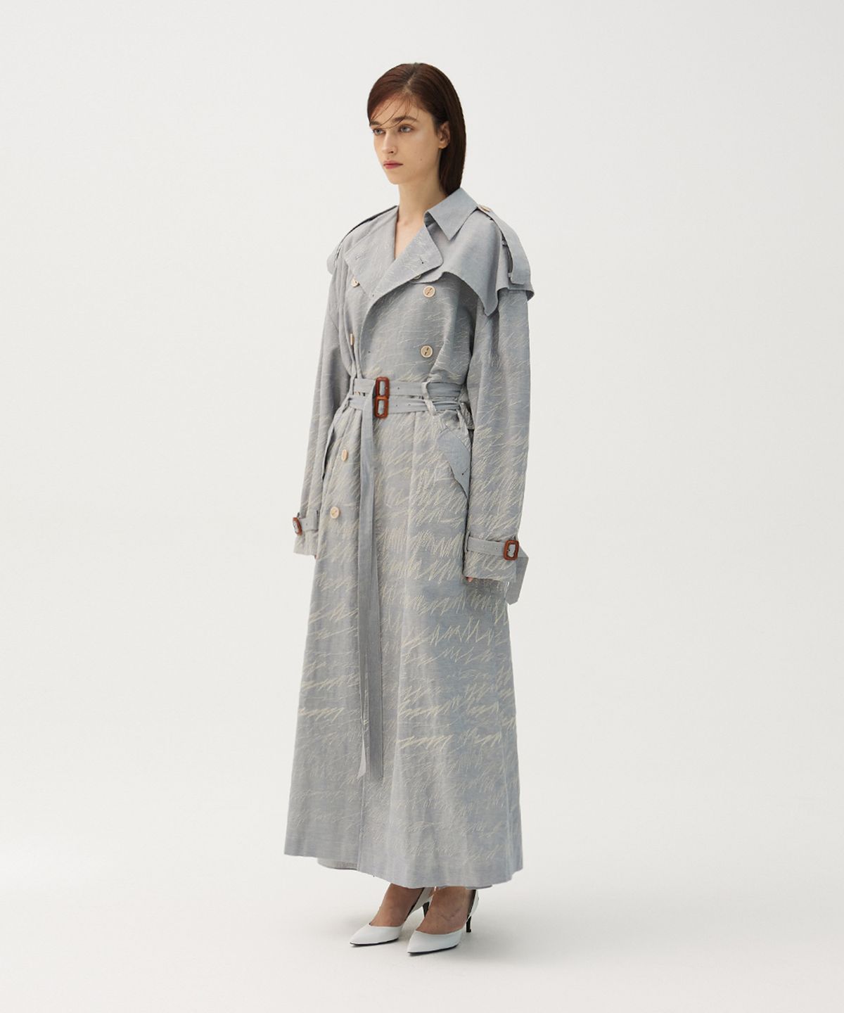 므아므(MMAM) Denim stitch trench coat