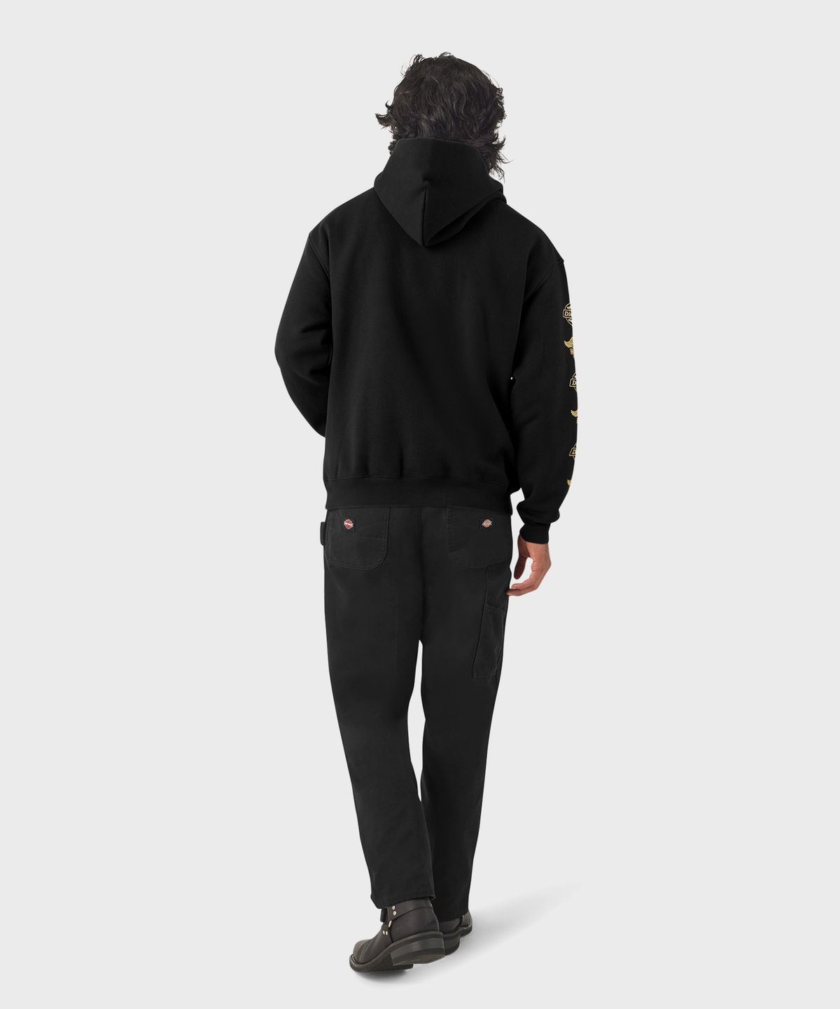 디키즈(DICKIES) X 할리데이비슨 이글 후드 Black