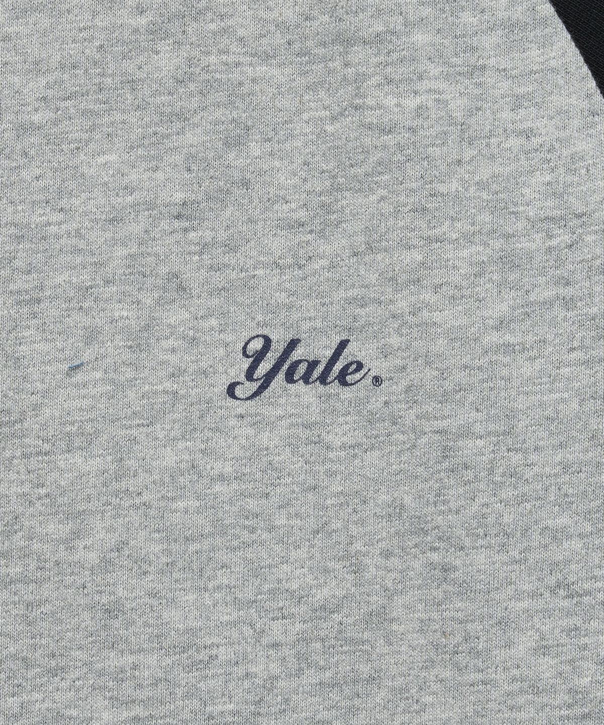 예일(YALE) 우먼즈 크롭 래글런 링거 티셔츠_그레이
