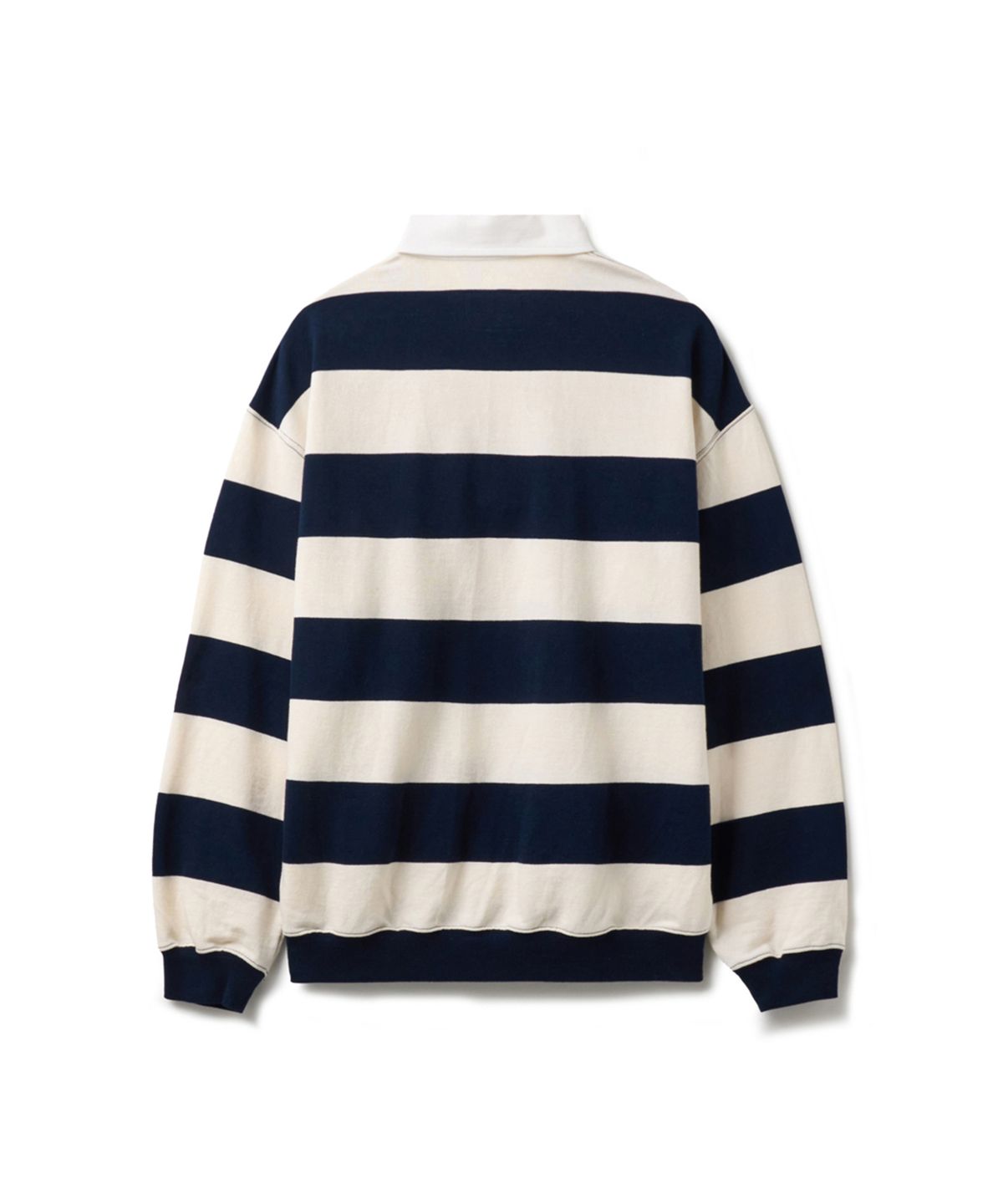 에르에르(ERER) Oxford Collar Stripe T-Shirt Navy