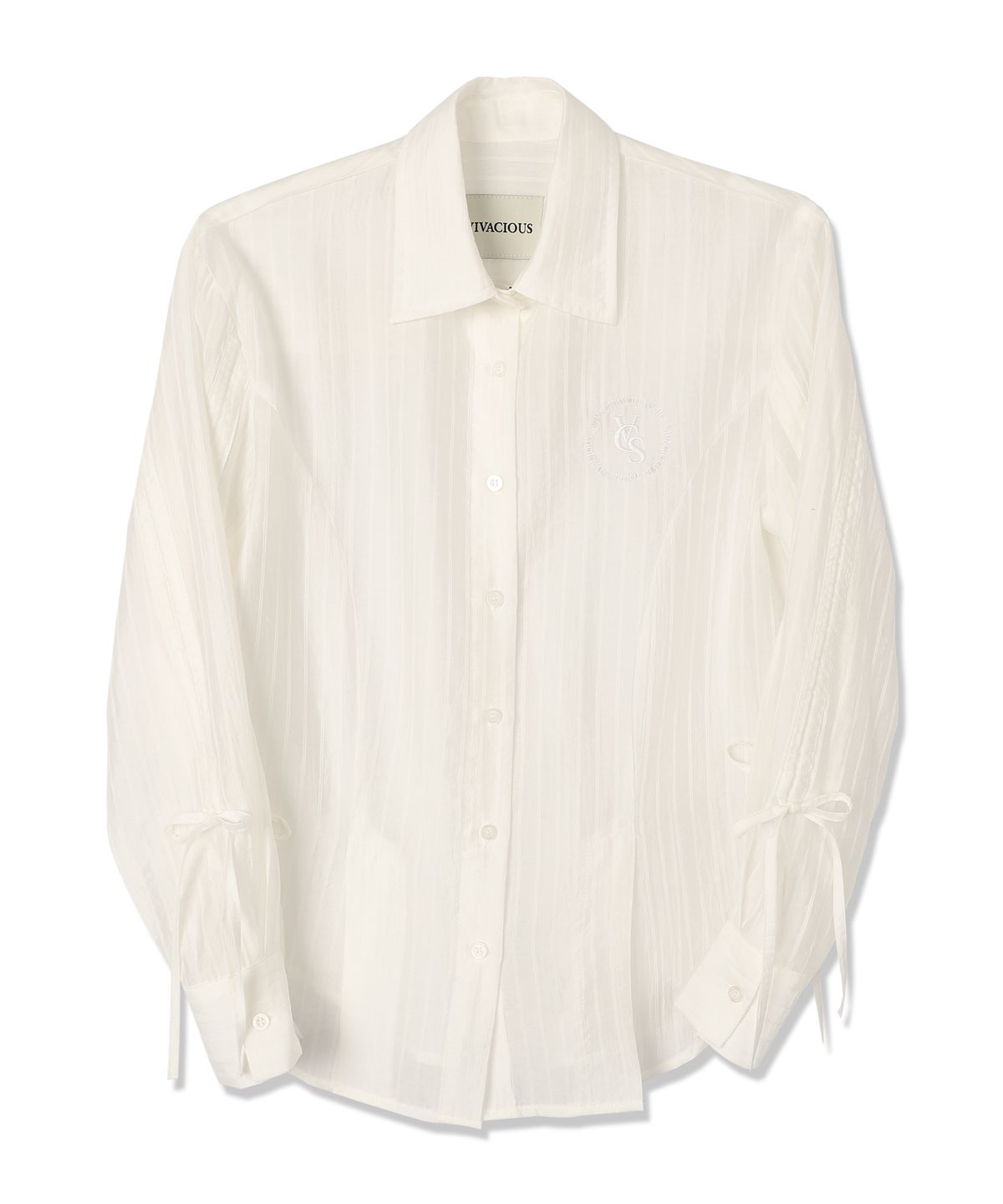 비바셔스(VIVACIOUS) Citrus Shirring Point Shirt BLUE