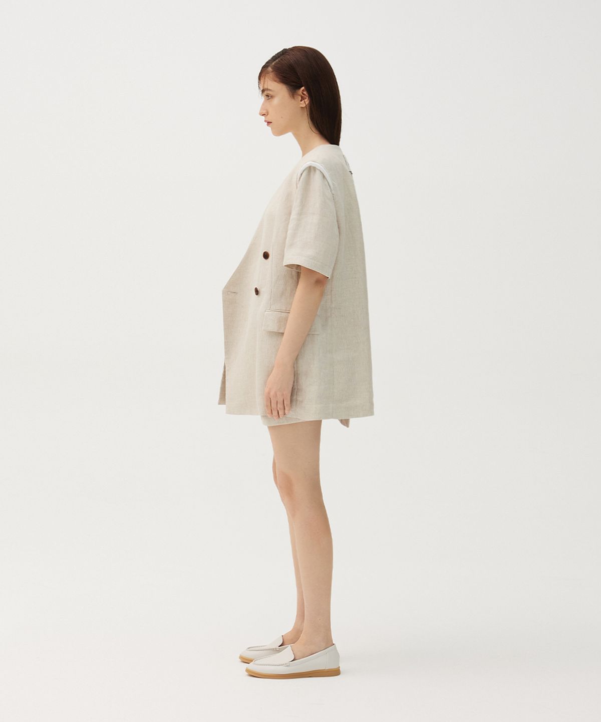 므아므(MMAM) Linen half sleeve origami blazer