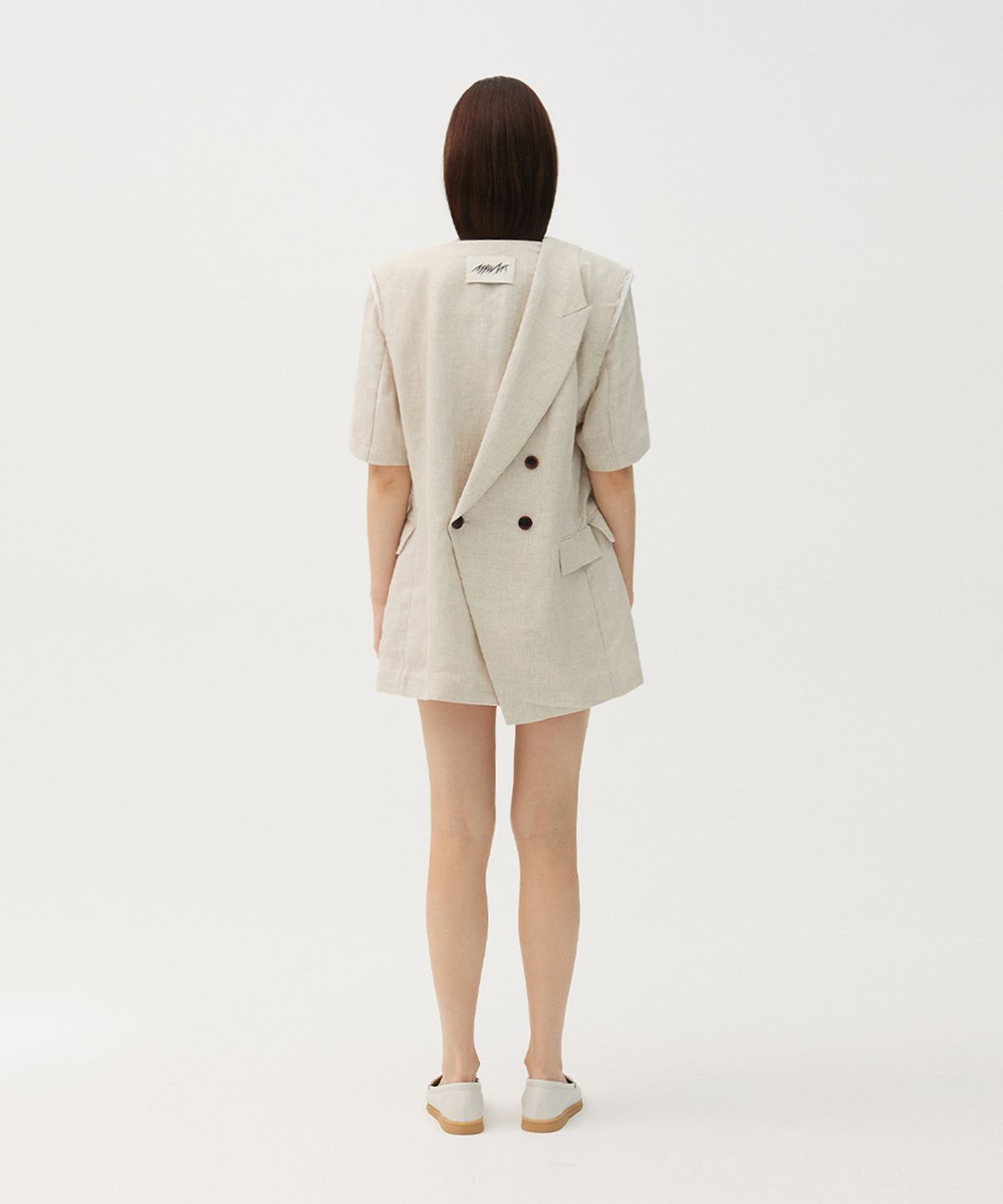 므아므(MMAM) Linen half sleeve origami blazer