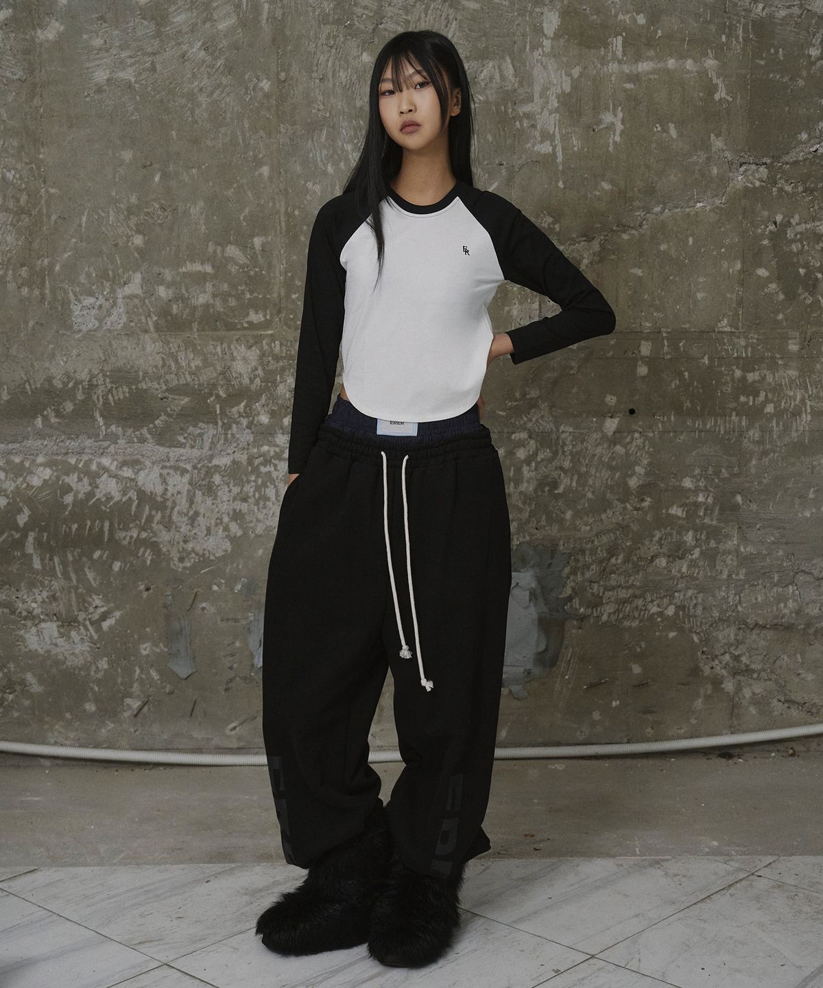 에르에르(ERER) Nylon Boxer Shorts Navy