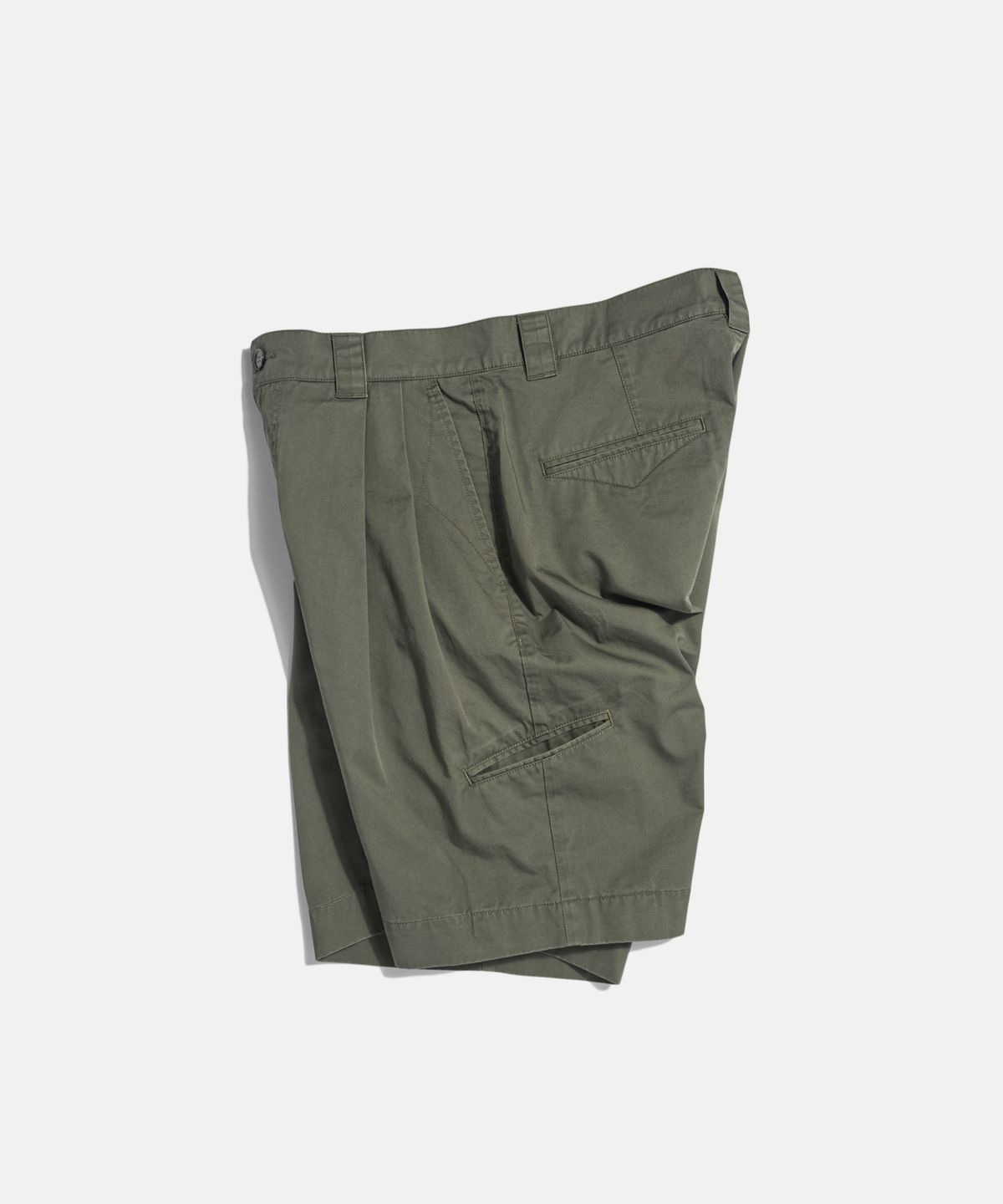 에스피오나지(ESPIONAGE) Double Pleats Chino Shorts Grey Olive