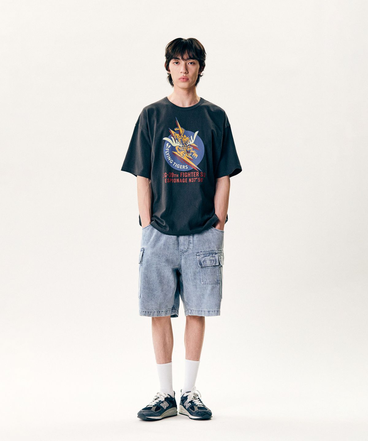 에스피오나지(ESPIONAGE) Denim M51 Field Shorts Light Indigo