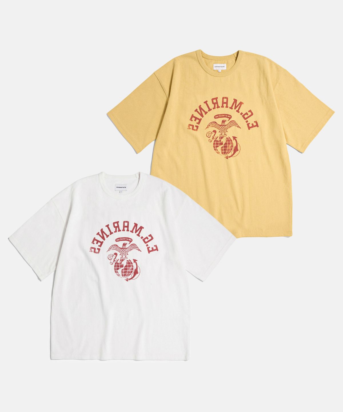 에스피오나지(ESPIONAGE) Travis Marines Heavyweight Tee Vintage Yellow