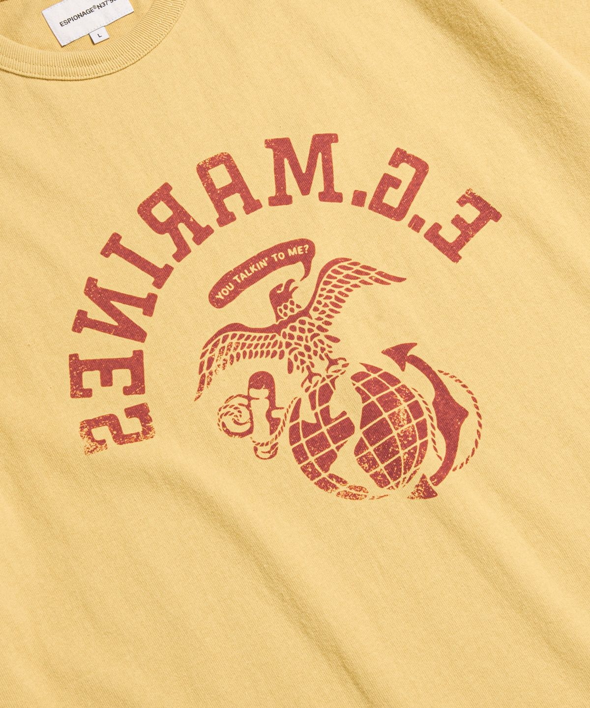 에스피오나지(ESPIONAGE) Travis Marines Heavyweight Tee Vintage Yellow