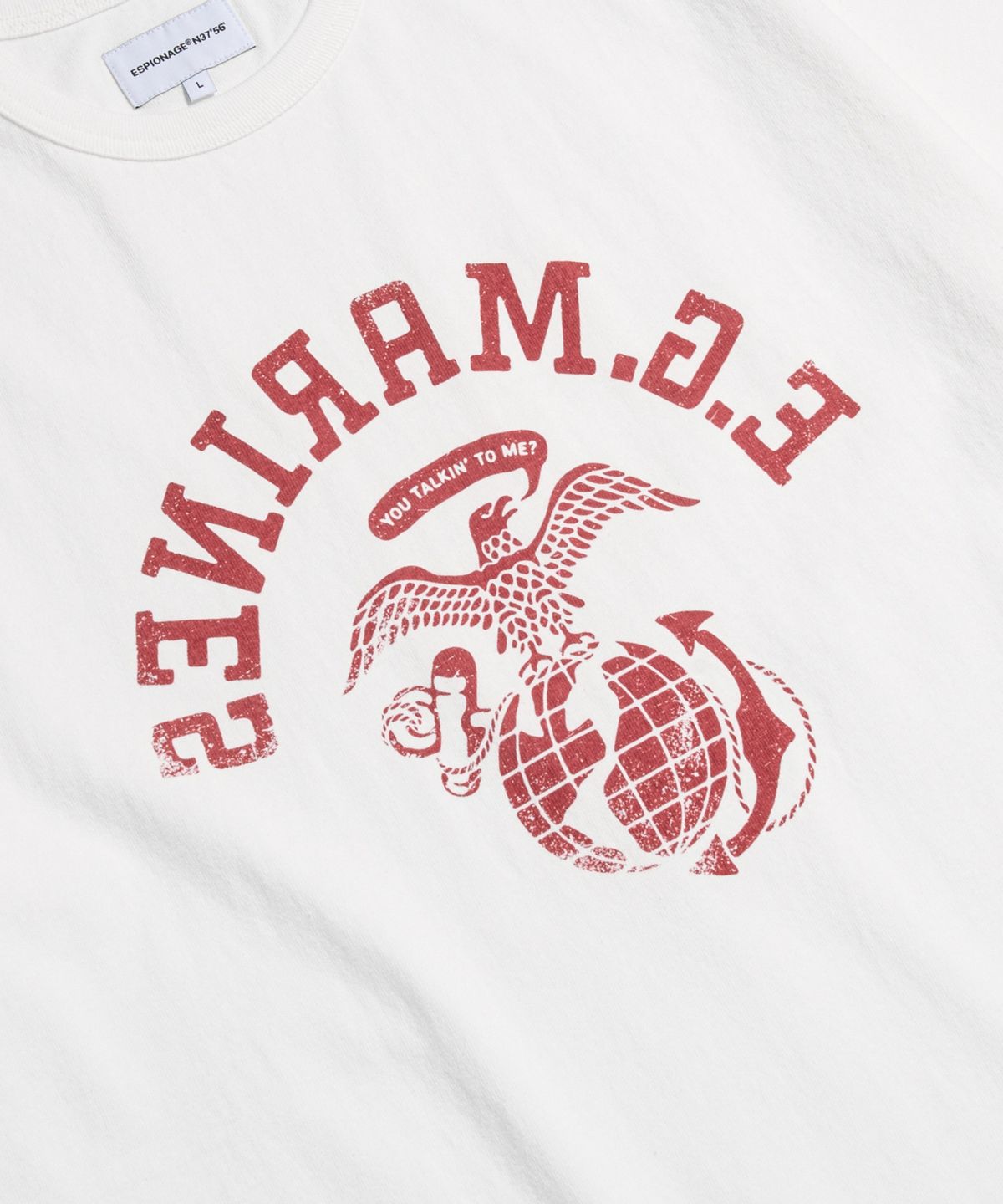 에스피오나지(ESPIONAGE) Travis Marines Heavyweight Tee Off White
