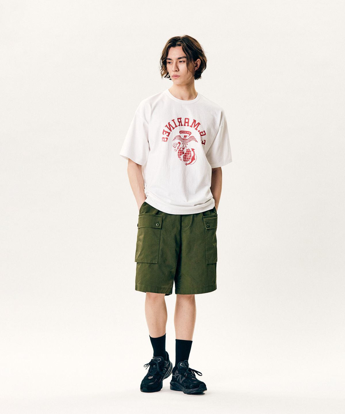 에스피오나지(ESPIONAGE) Travis Marines Heavyweight Tee Off White