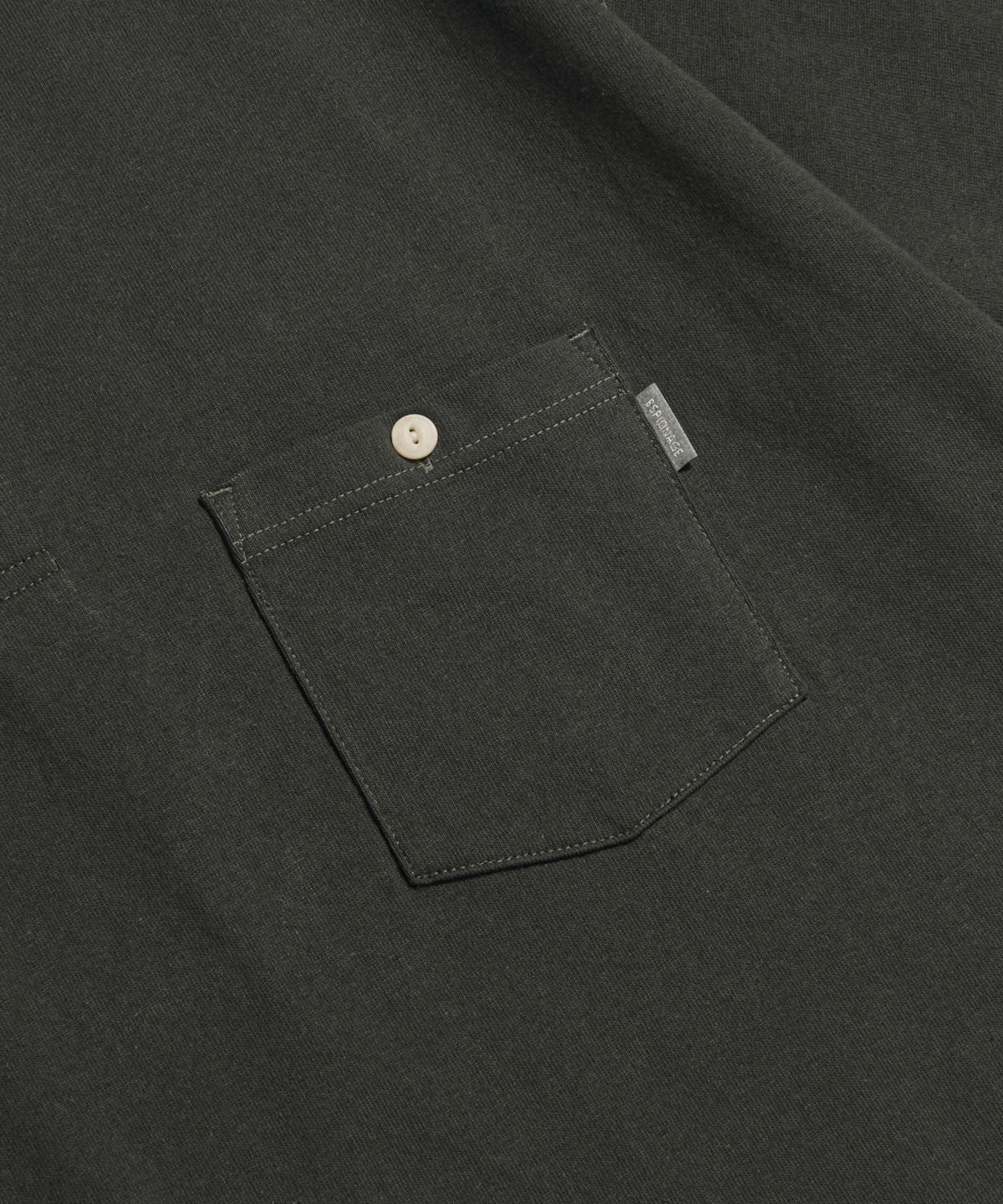 에스피오나지(ESPIONAGE) Wide Henley Pocket Tee Vintage Black