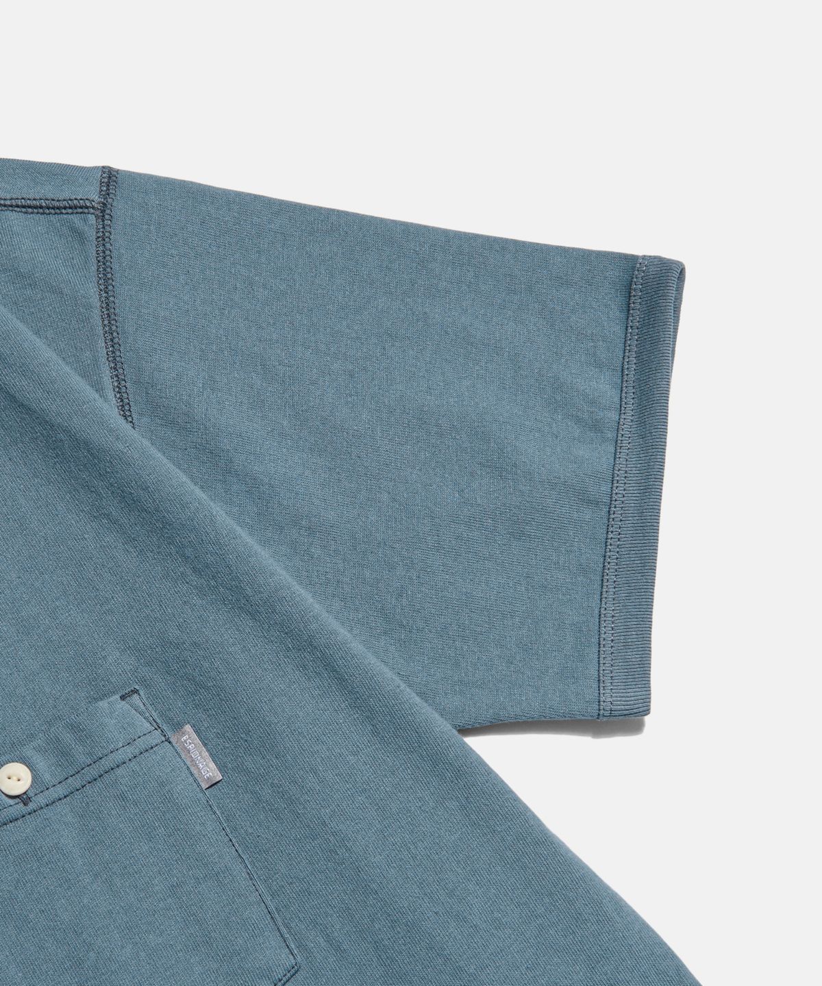 에스피오나지(ESPIONAGE) Wide Henley Pocket Tee Faded Blue