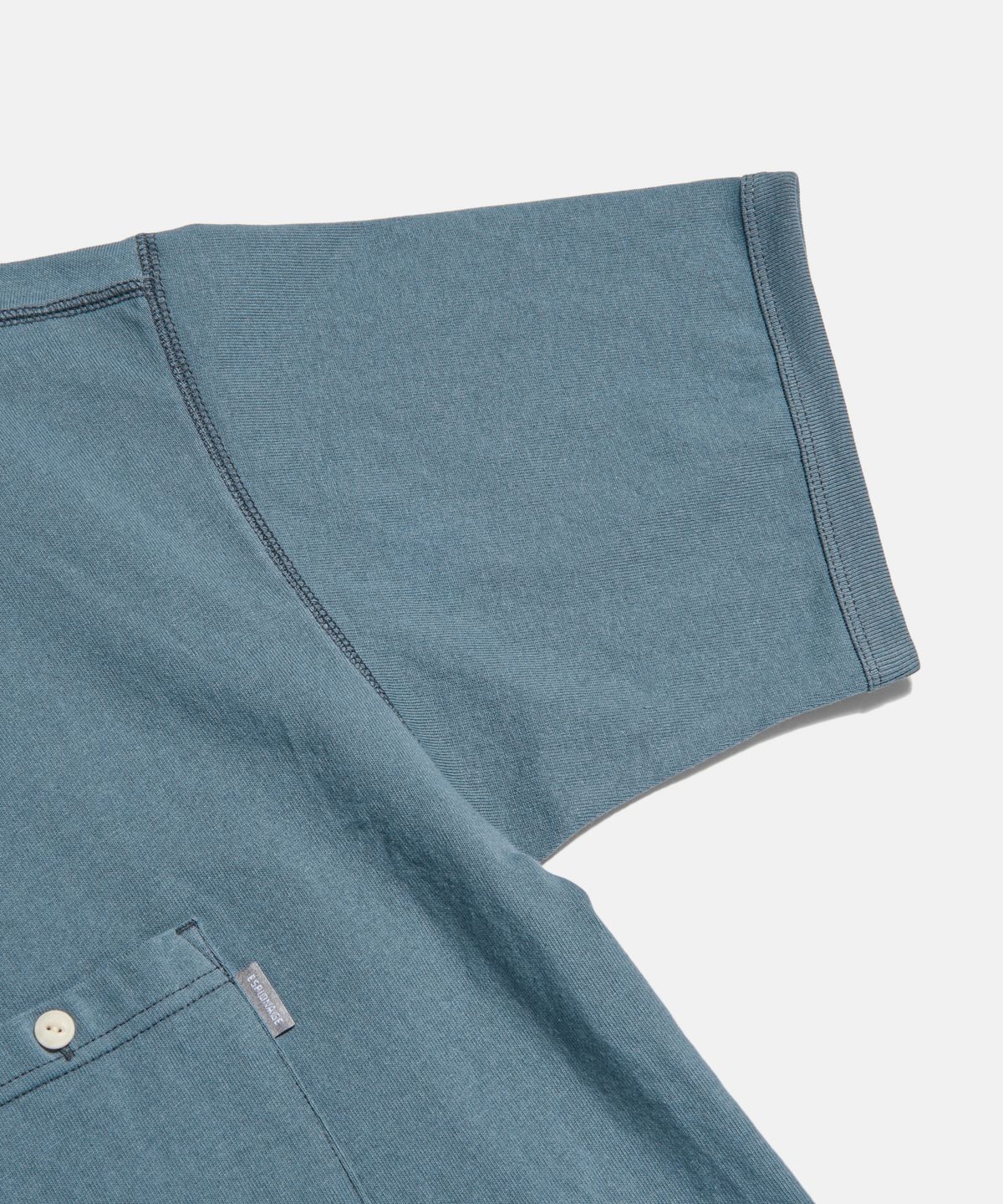 에스피오나지(ESPIONAGE) Wide Henley Pocket Tee Faded Blue