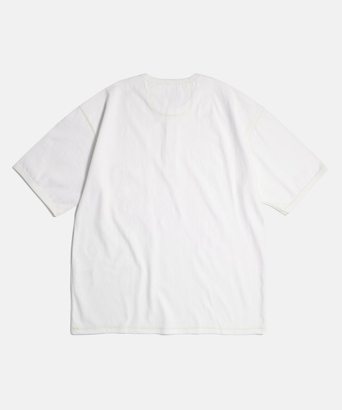 에스피오나지(ESPIONAGE) Wide Henley Pocket Tee Off White