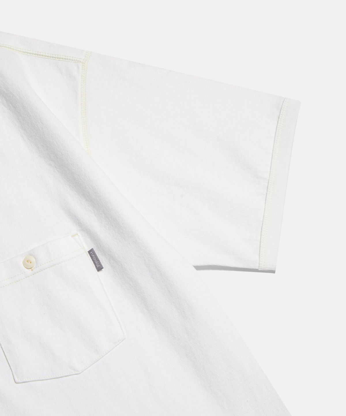 에스피오나지(ESPIONAGE) Wide Henley Pocket Tee Off White