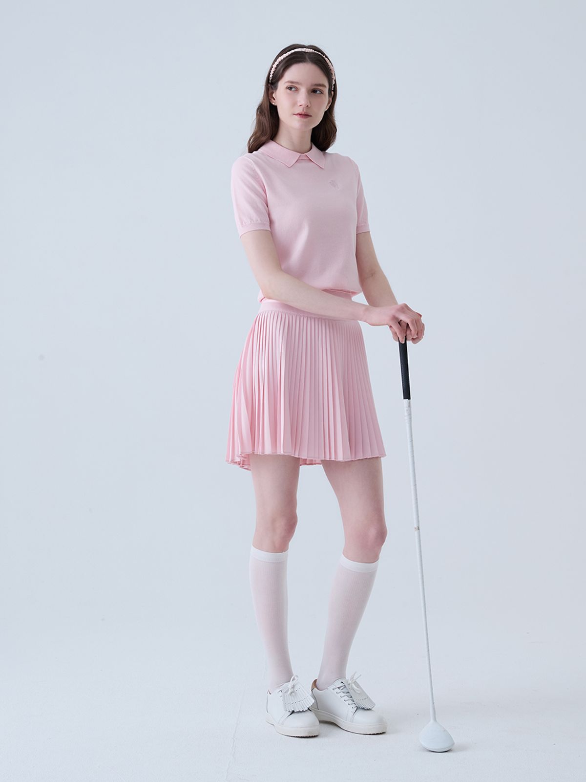 로드로아르(LORDLOAR) 라운드 넥 카라 니트 PINK