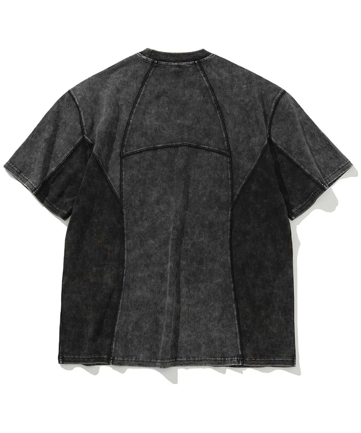낫포너드(NOT4NERD) 4 Cross Symbol Pigment Incision T-Shirts - Charcoal