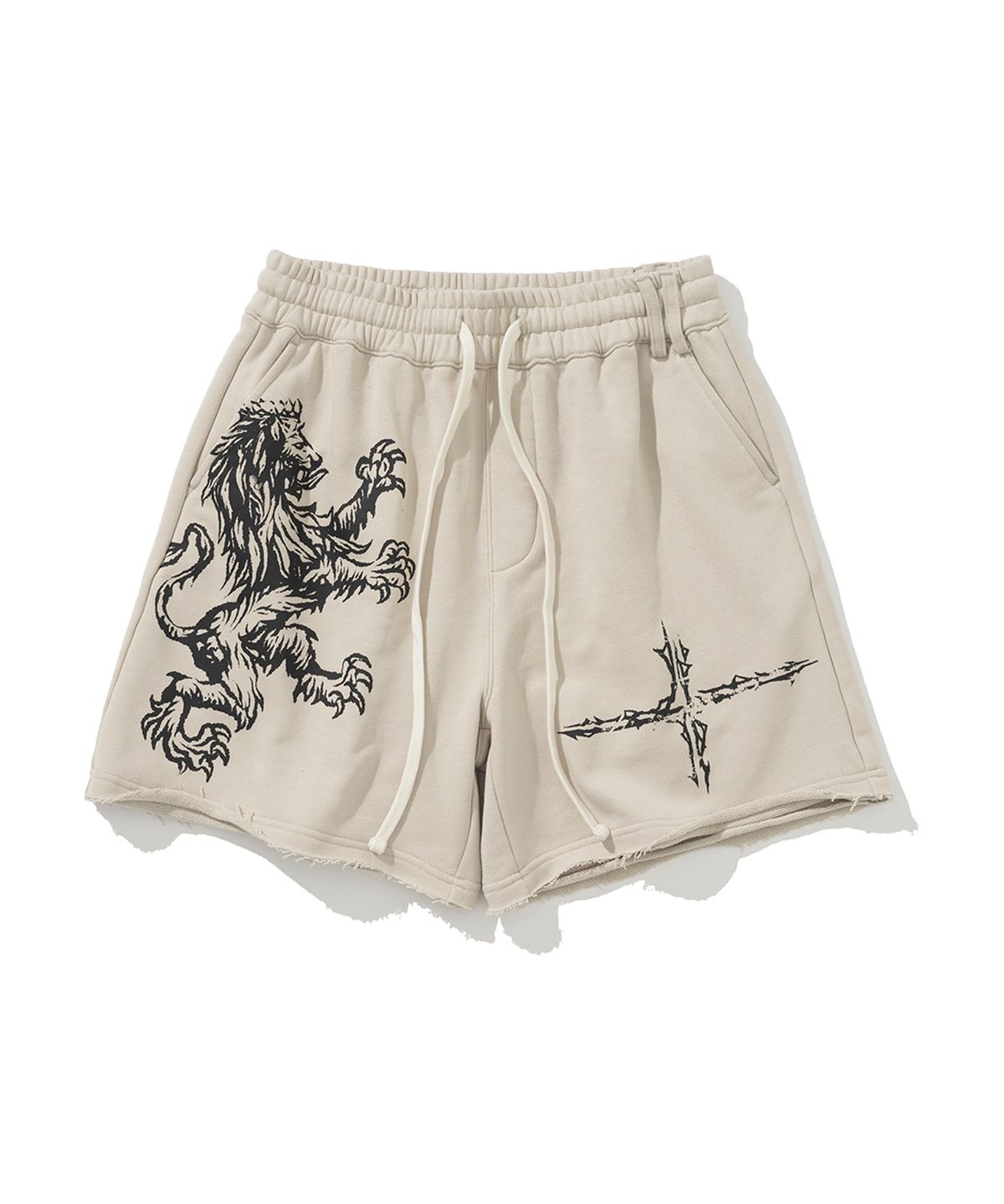 낫포너드(NOT4NERD) Mural Painting Sweat Shorts - Ivory