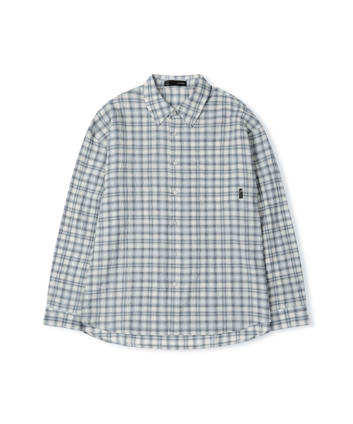 레더리(LEATHERY) 시어서커 포그 체크 셔츠 [BLUE]
