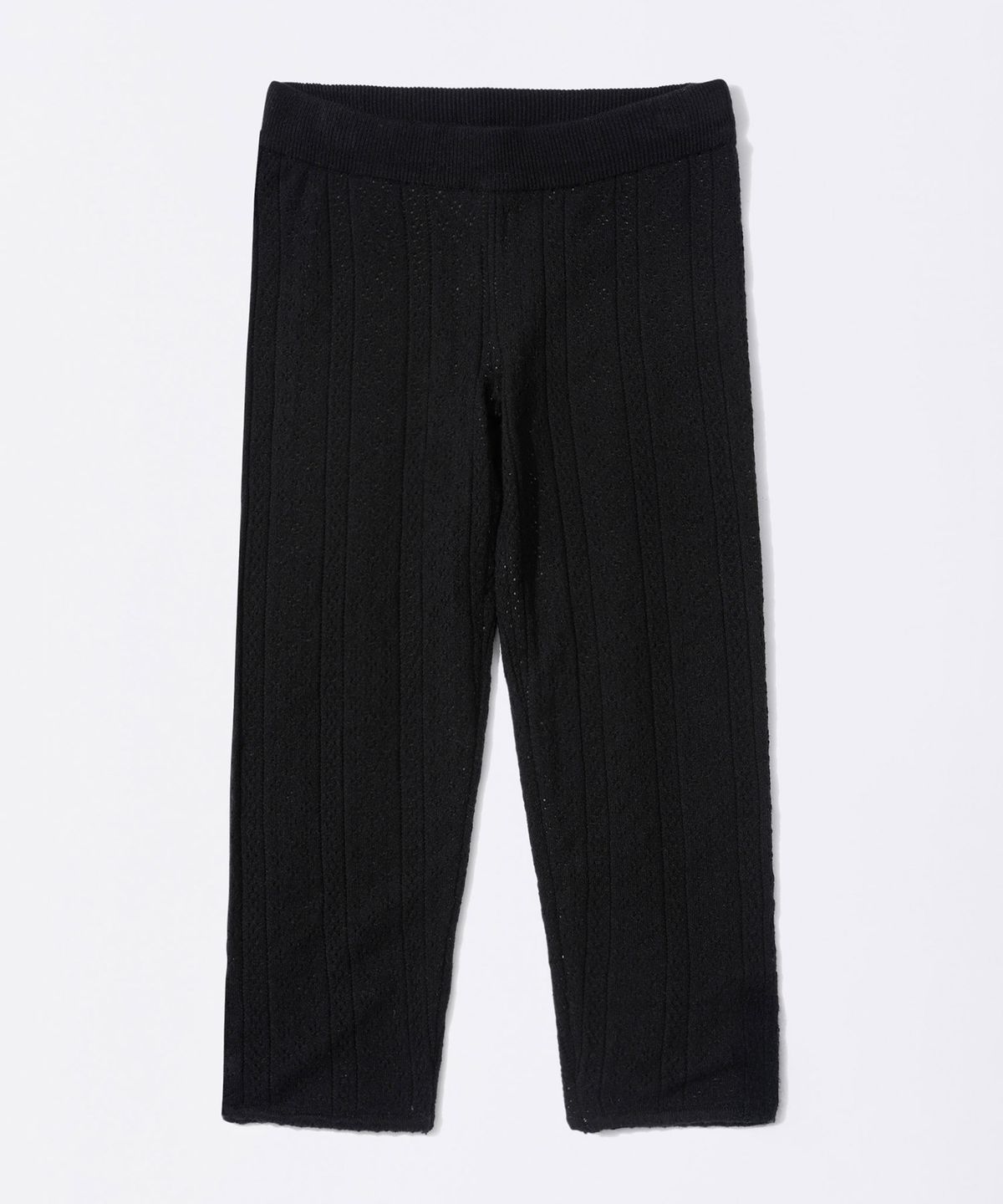 스컬프터(SCULPTOR) Eyelet Knit Capri Pants Black