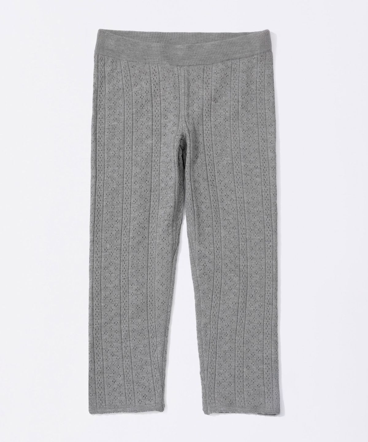 스컬프터(SCULPTOR) Eyelet Knit Capri Pants Melange Gray