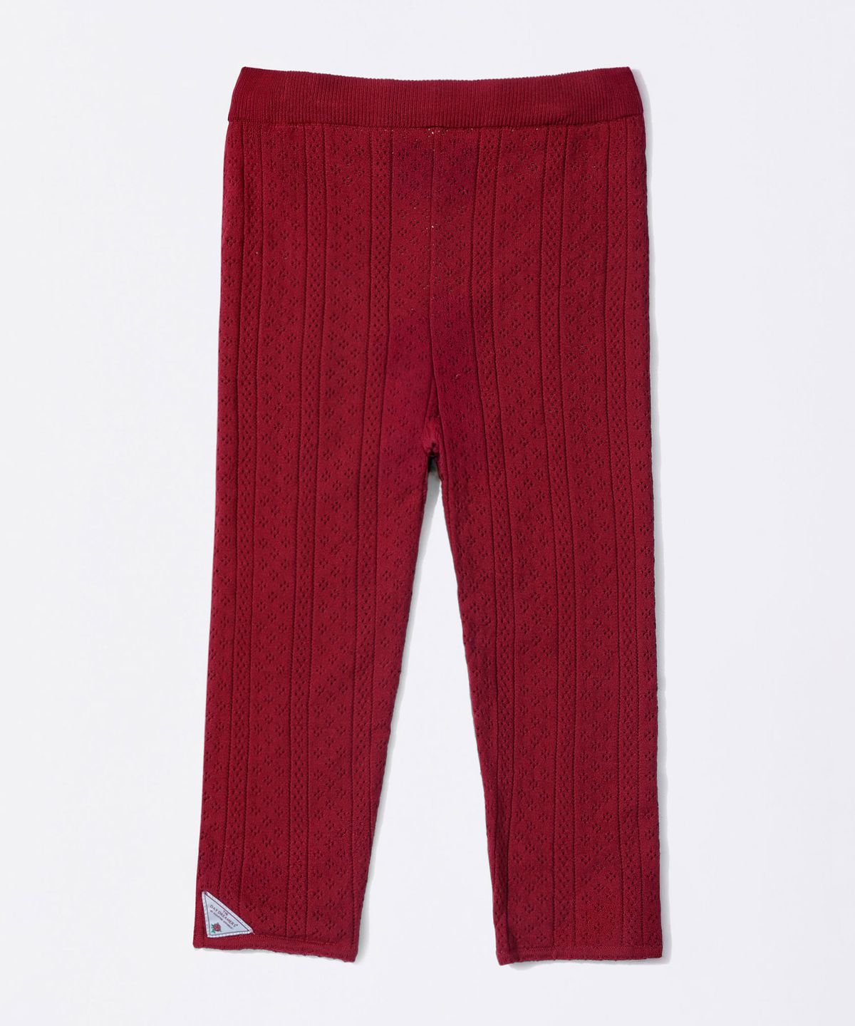 스컬프터(SCULPTOR) Eyelet Knit Capri Pants Red