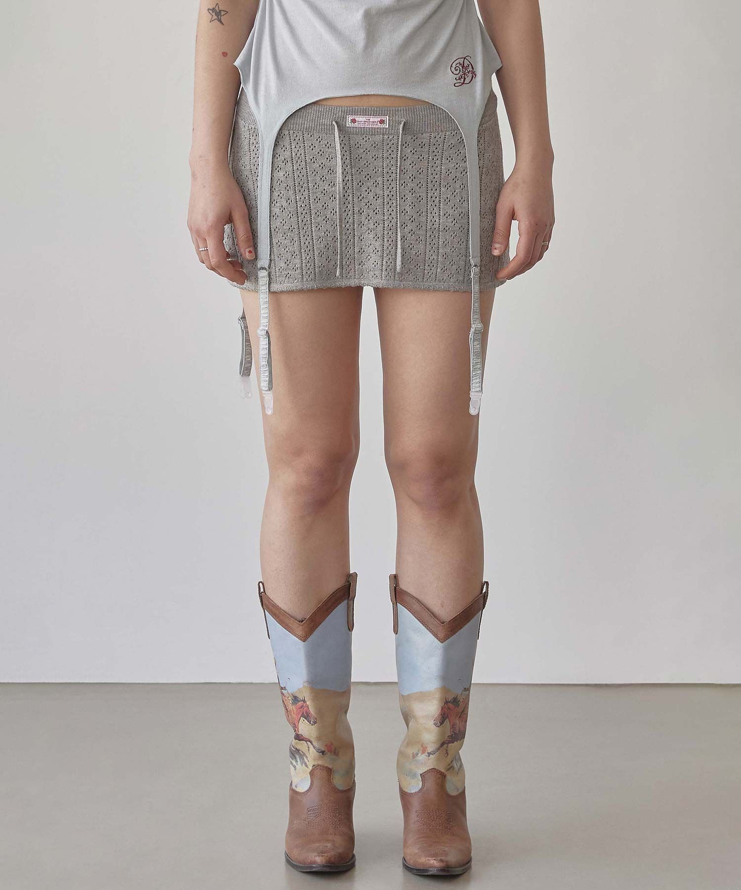 無料配送 ◆ SCULPTOR ◆ Eyelet Knit Skort Eyelet Knit Skort Black – Sculptor