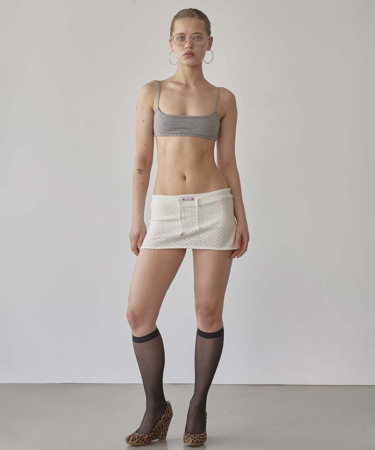 스컬프터(SCULPTOR) Eyelet Knit Skort Ivory