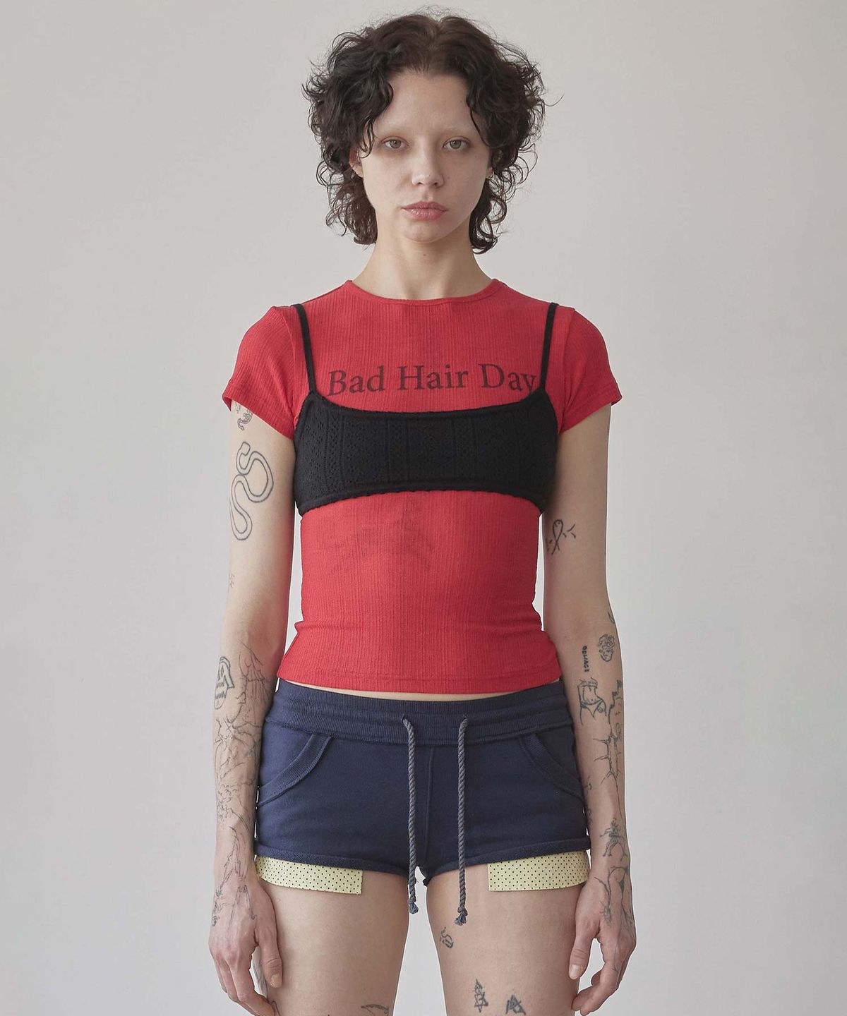 스컬프터(SCULPTOR) Eyelet Knit Bustier Black