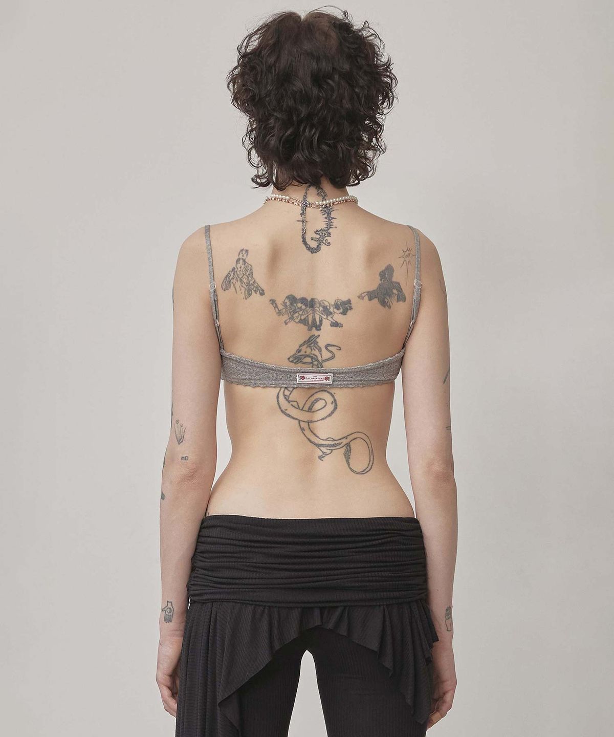 스컬프터(SCULPTOR) Eyelet Knit Bustier Melange Gray