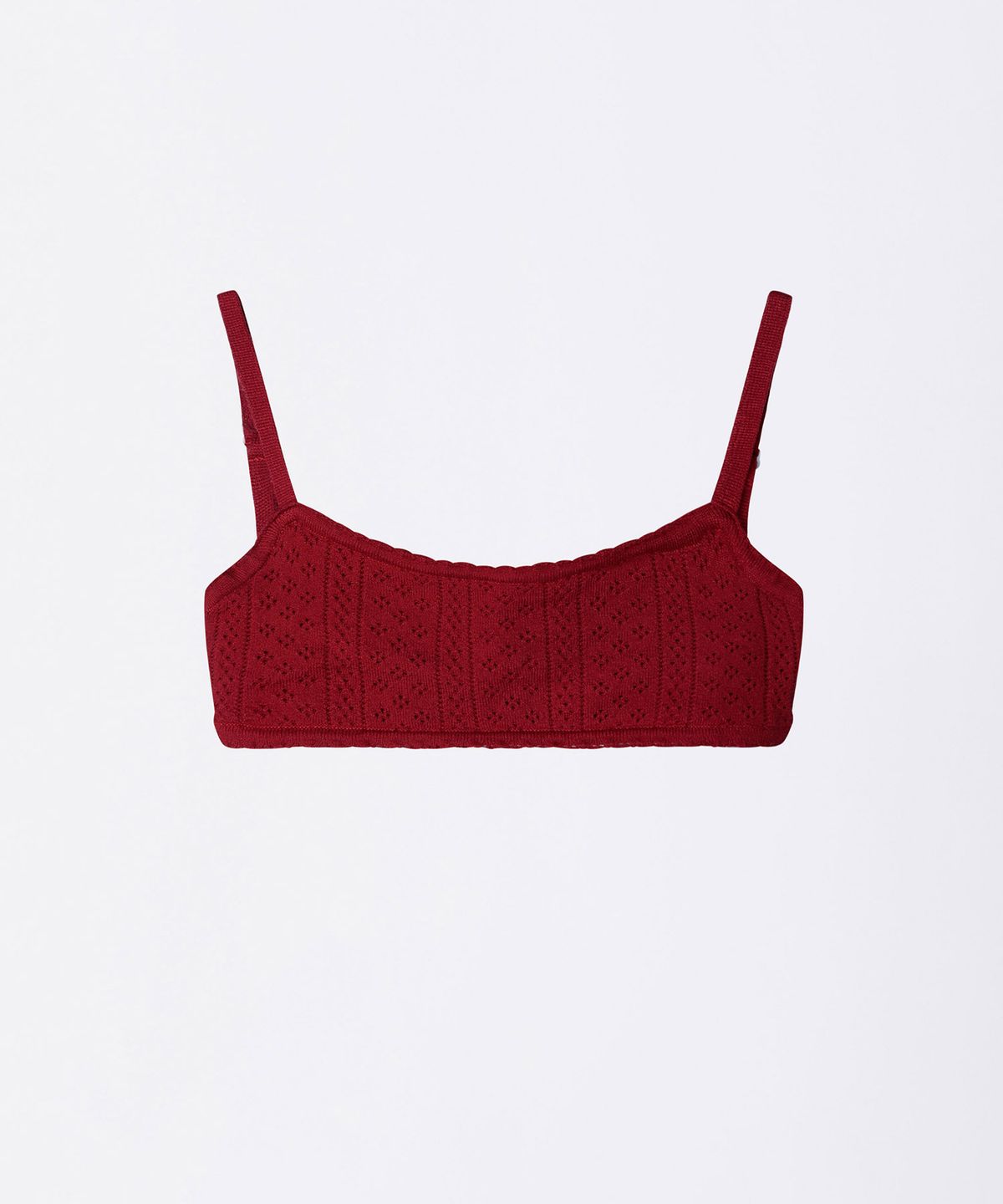 스컬프터(SCULPTOR) Eyelet Knit Bustier Red